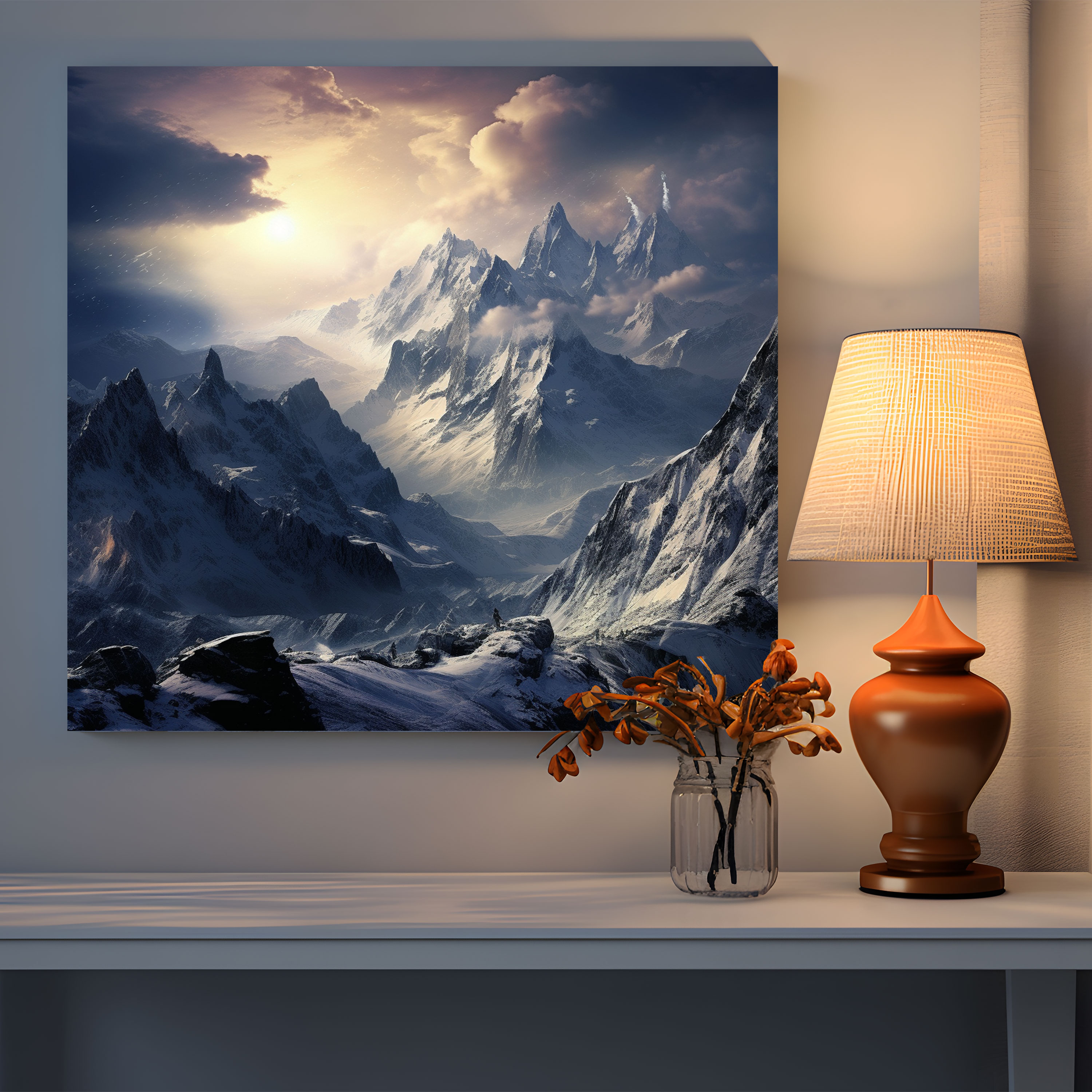 Wildlife Wall Art - Majestic Mountain Range Photograph - Wildlife, Photograph, Canvas Wall Art, Wildlife