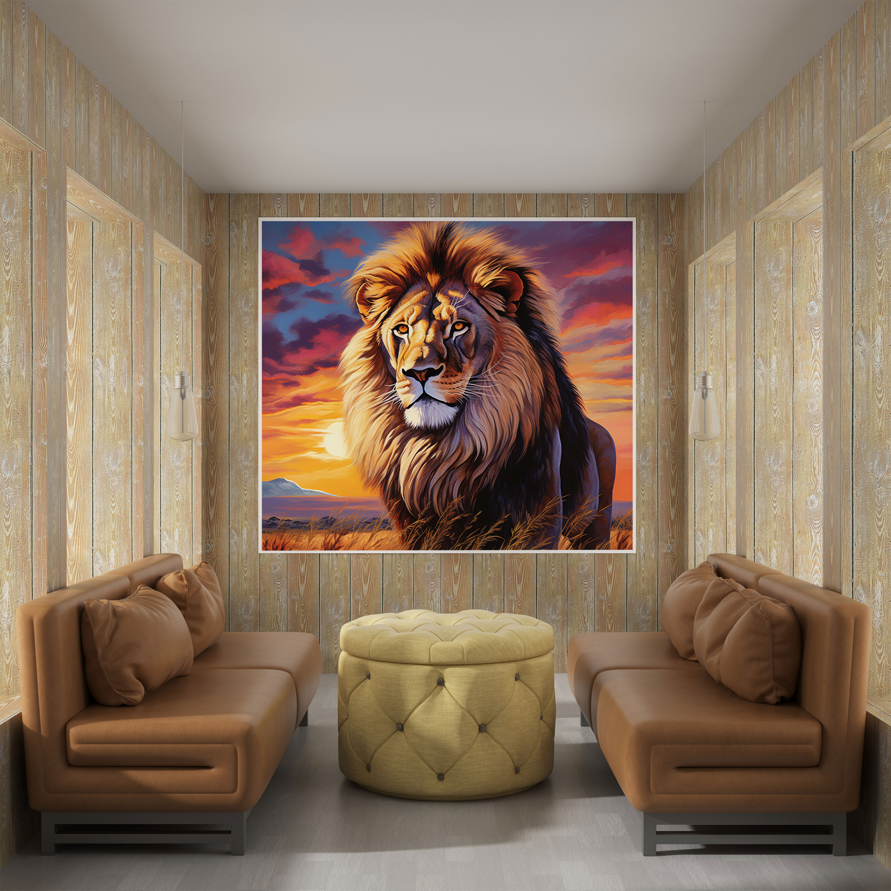 Wildlife Canvas Print - Majestic Lion In African Savannah - Wildlife, Canvas Wall Art, Wall Decoration, Wildlife