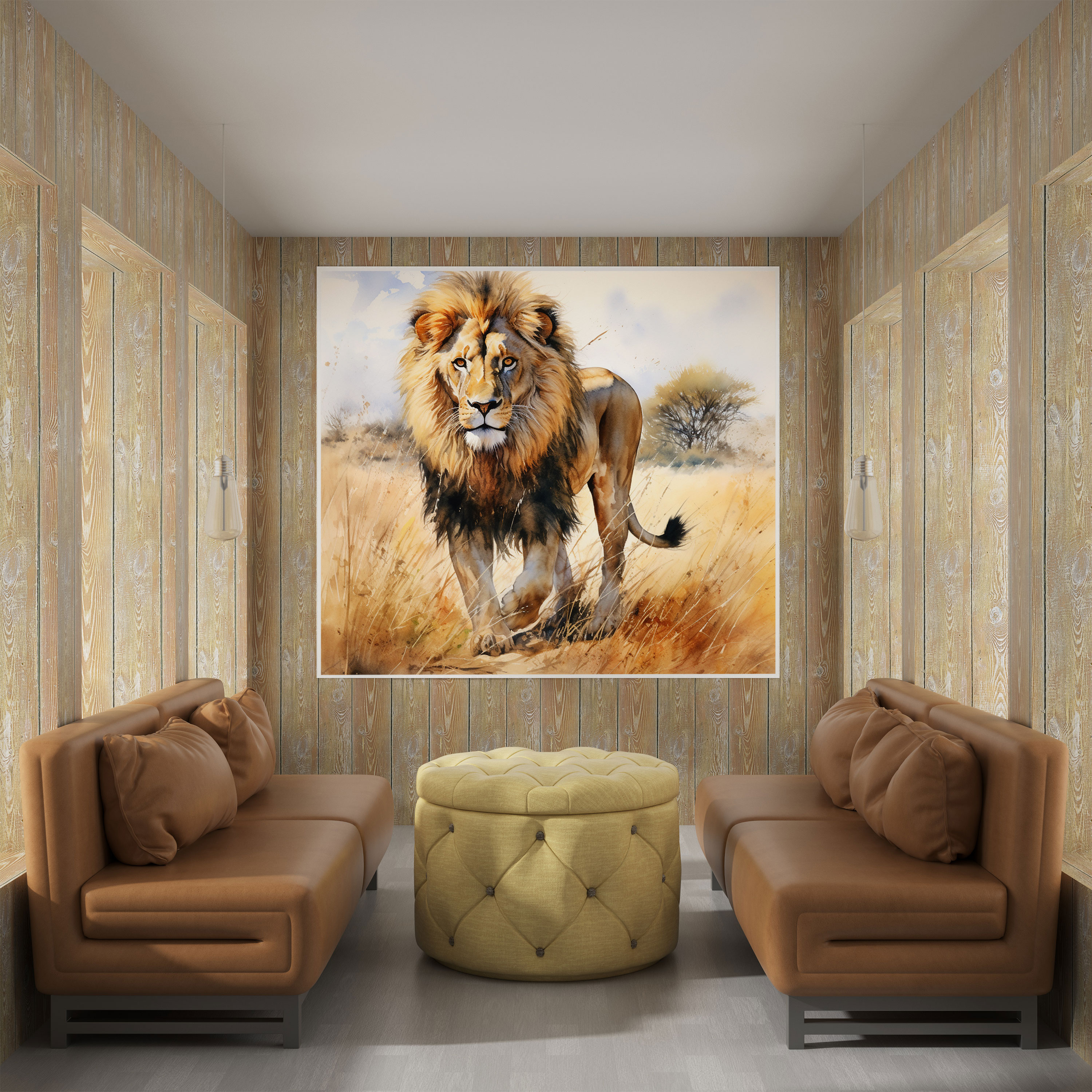 Wildlife Canvas Print - Majestic Lion - Wildlife, Savannah, Canvas, Wildlife