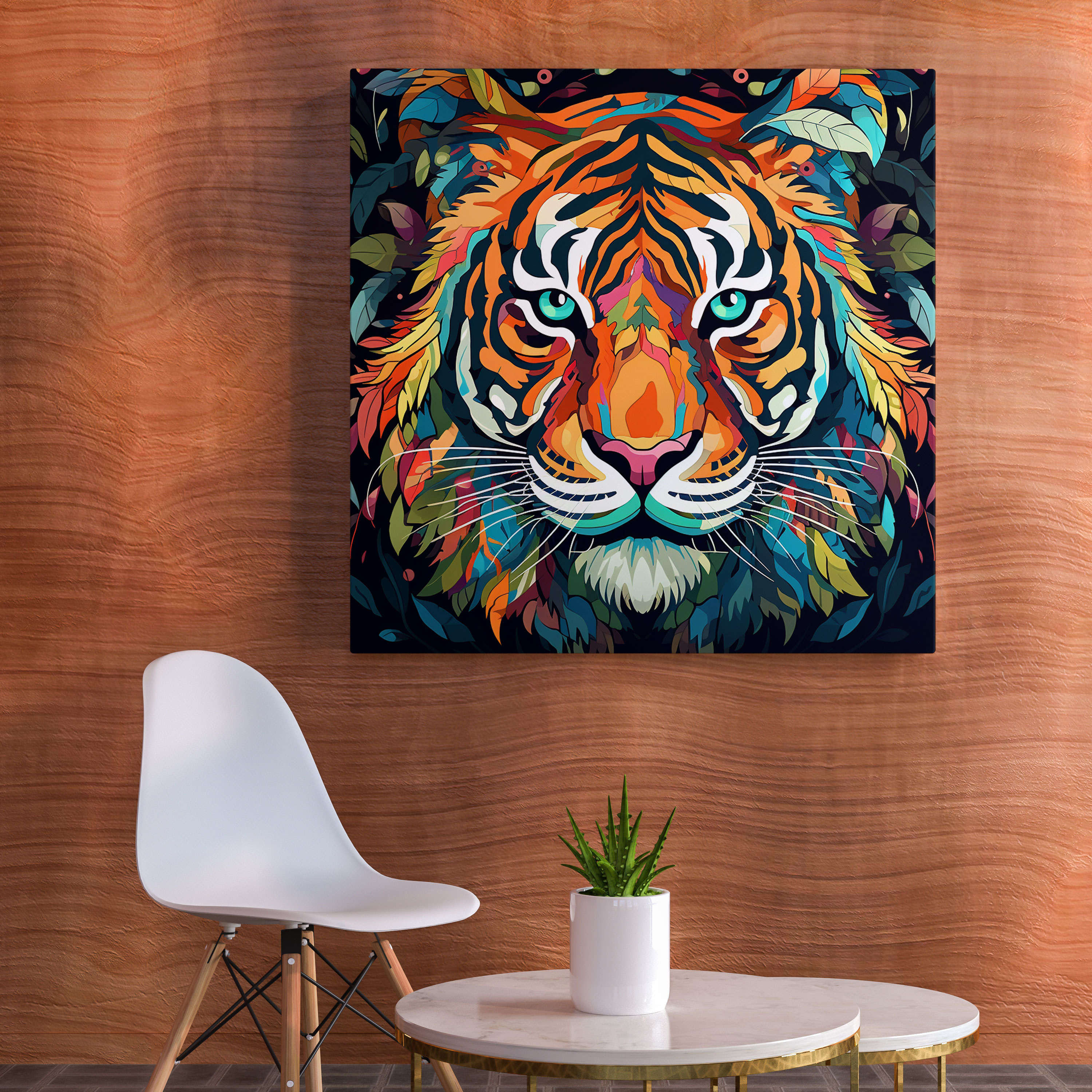 Wildlife Canvas Wall Art - Stylized Tiger - Wildlife, Stylized Tiger, Wildlife, Canvas
