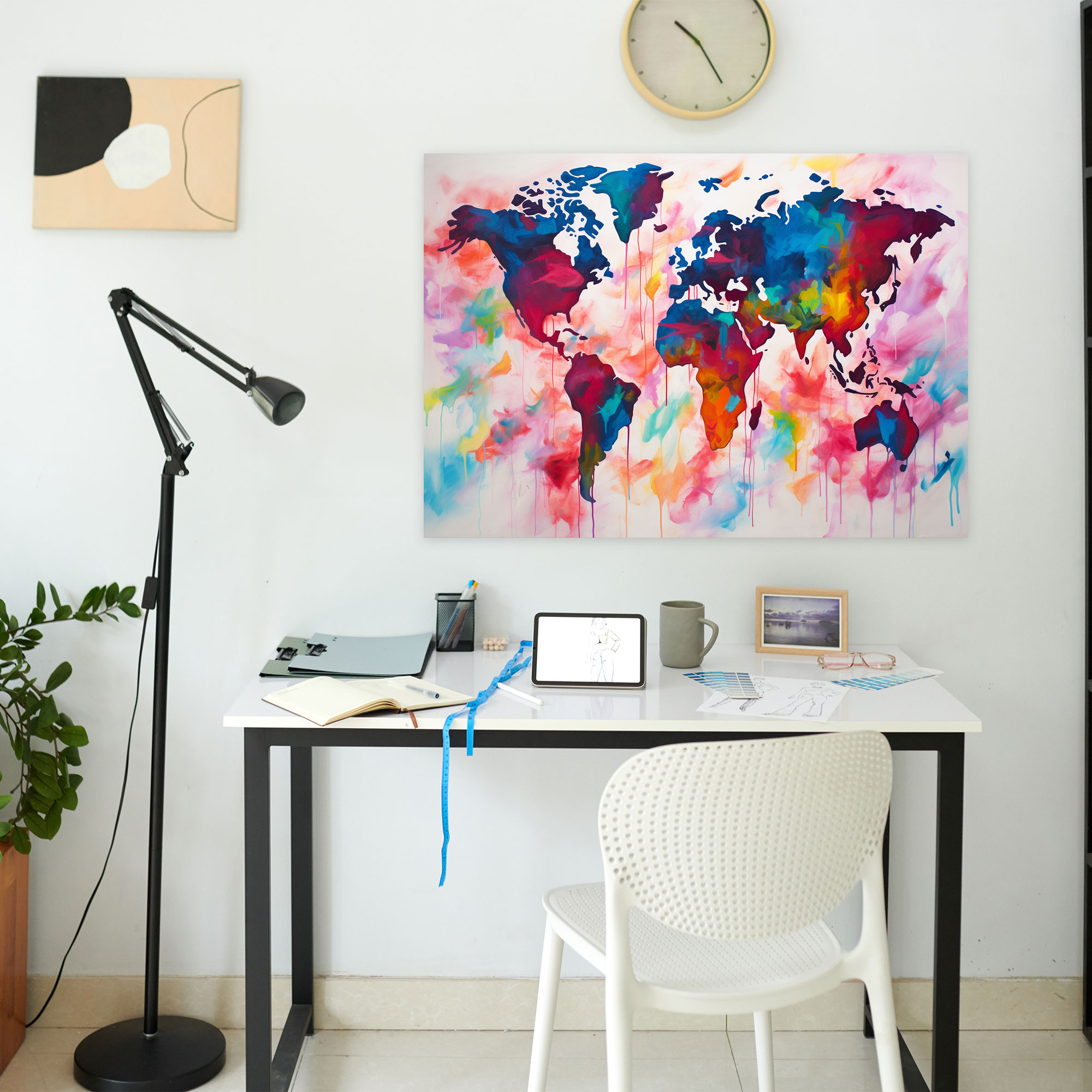 Colorful World Map Wall Art - World Map, Abstract, Lively, Colorful