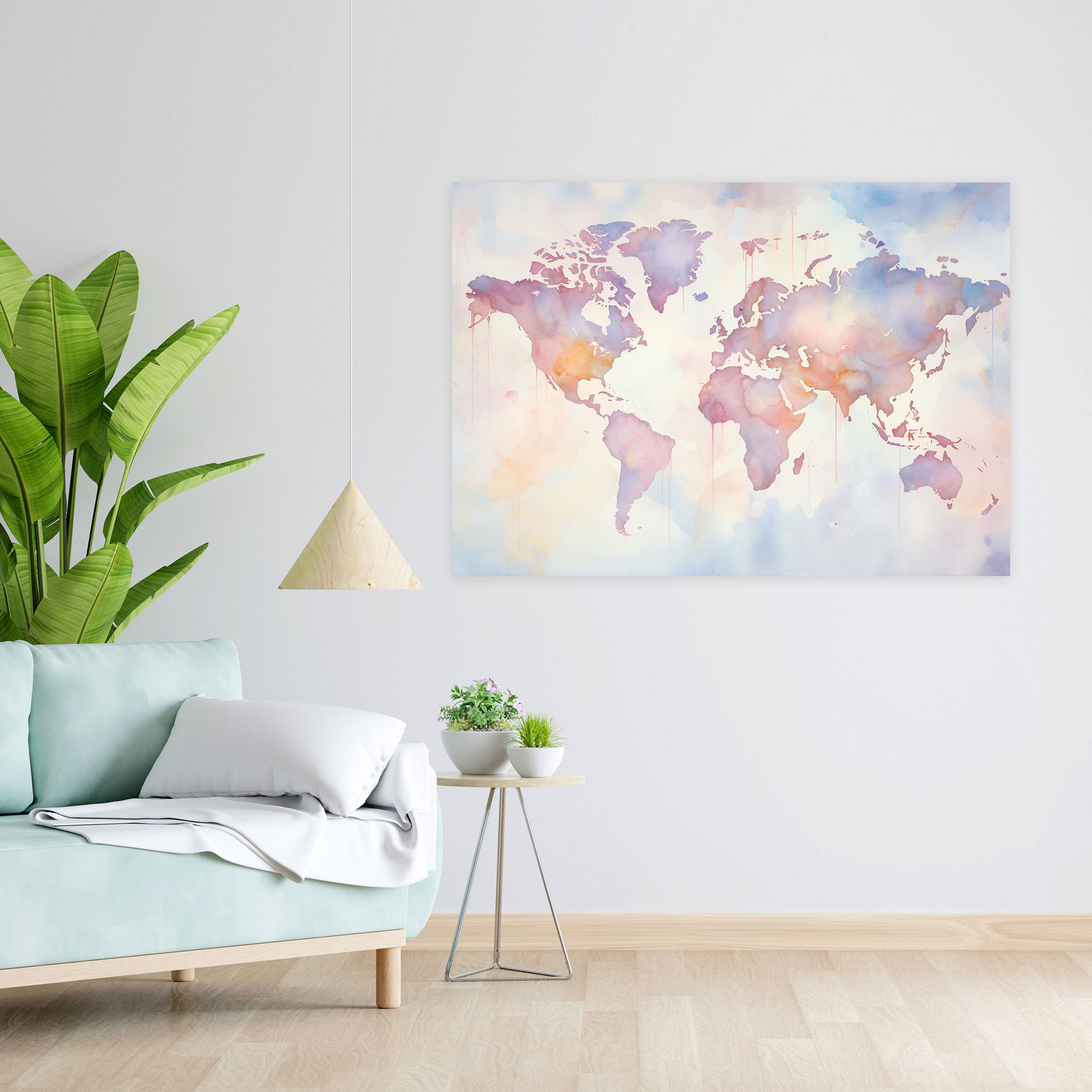 Watercolor World Map Canvas Print - World Map, Canvas Print, Canvas, Home Decoration