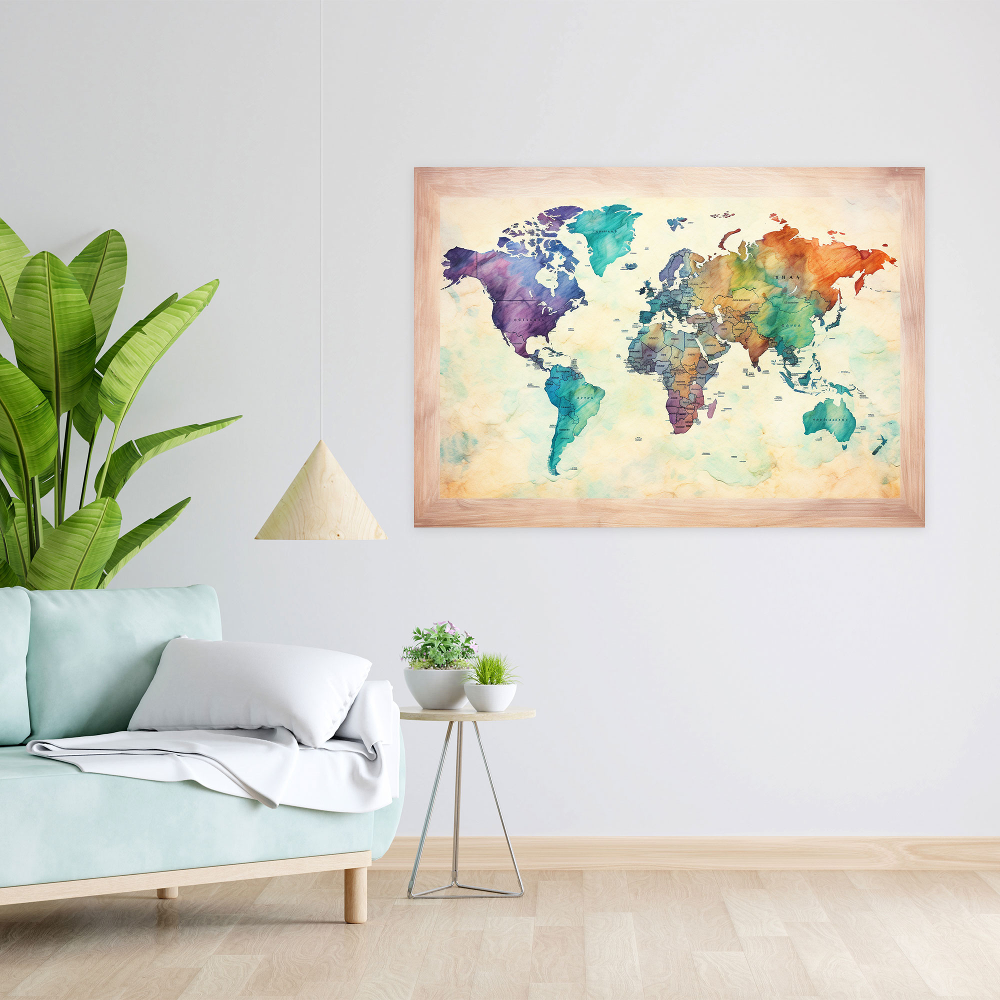 World Map Canvas Print - World Map, Wall Decoration, Home Decoration, World Map