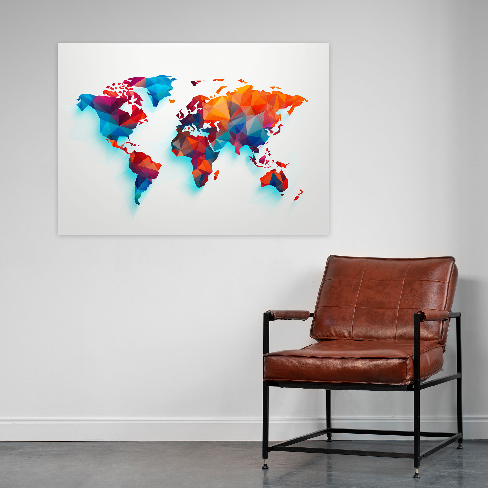 Abstract World Map Canvas Print - World Map, Wall Decoration, Home Decoration, World Map