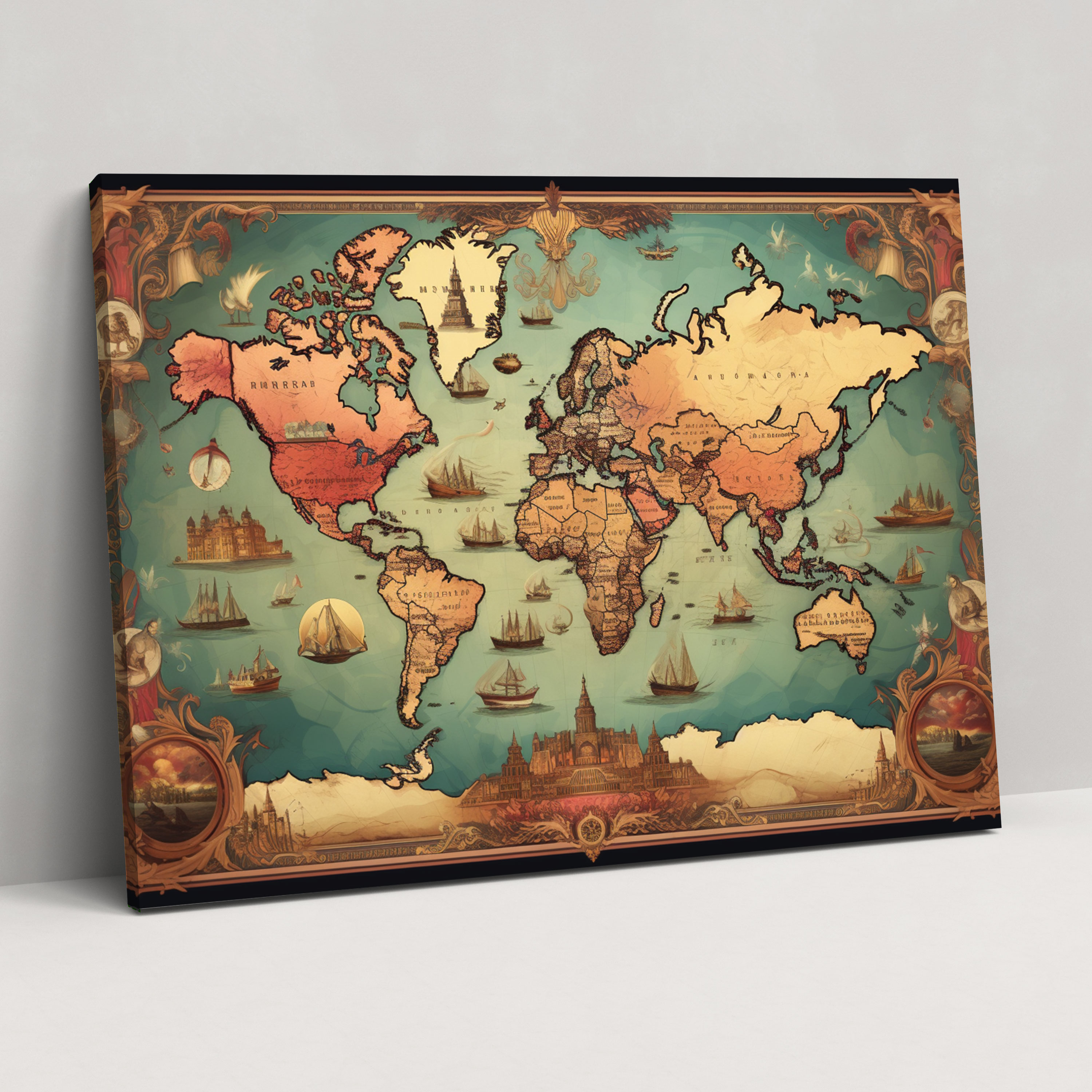World Map Canvas Print - World Map, Canvas Wall Art, Home Decoration, Wall Decoration