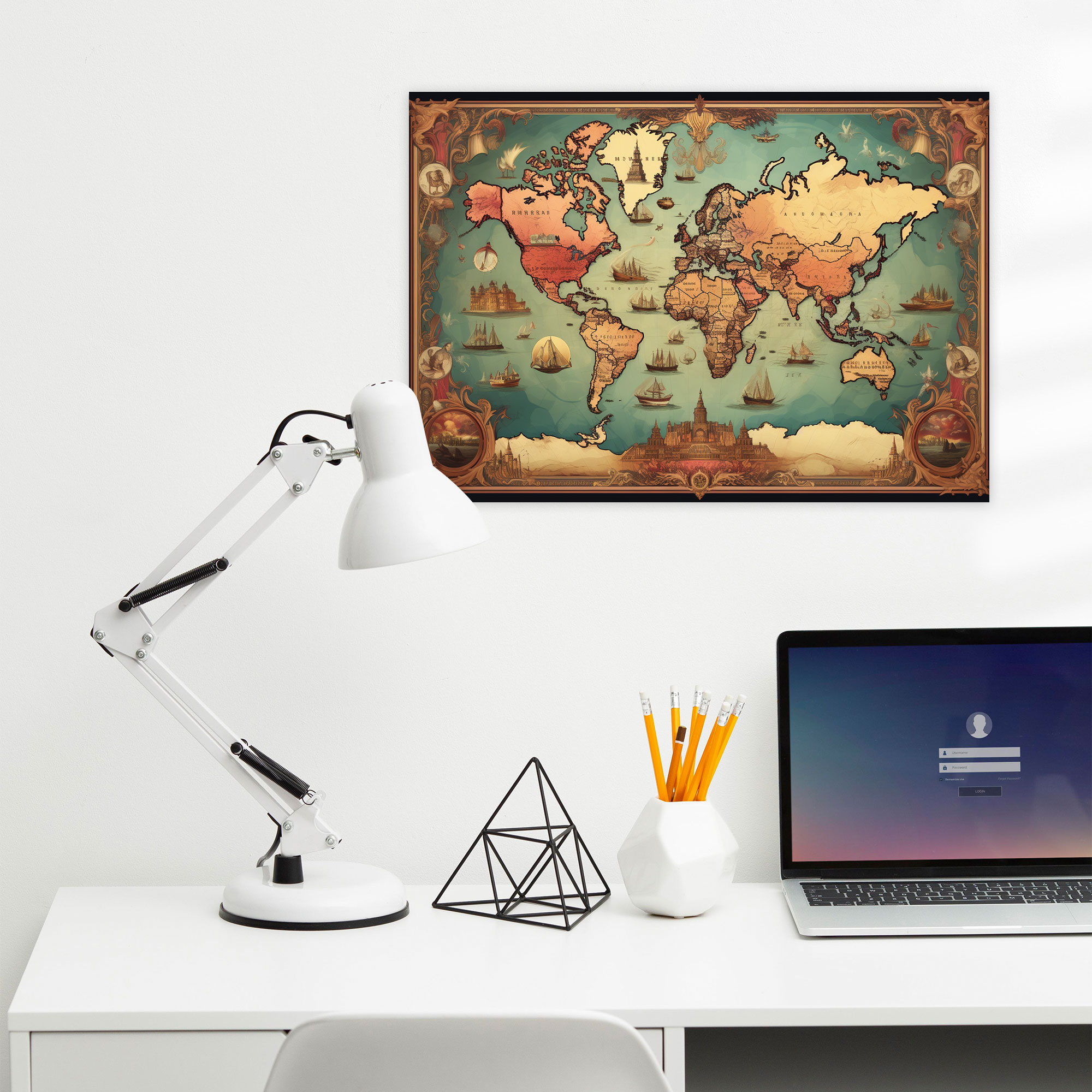 World Map Canvas Print - World Map, Canvas Wall Art, Home Decoration, Wall Decoration