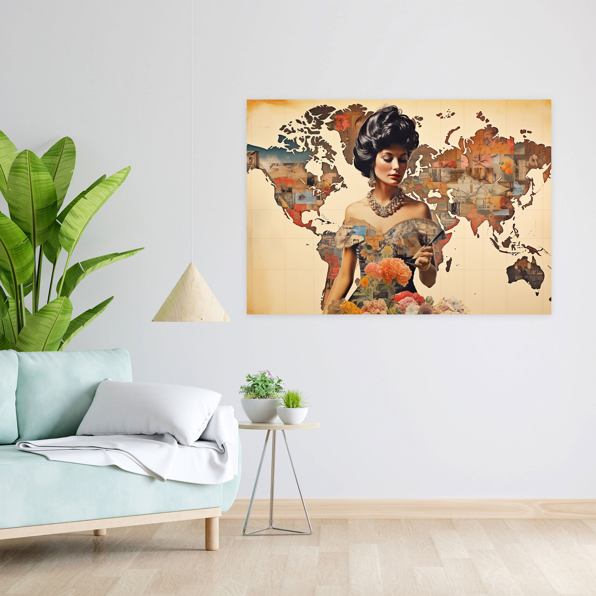 Collage World Map Canvas Print - World Map, Collage World Map Canvas Print, Home Decoration, Wall Decoration