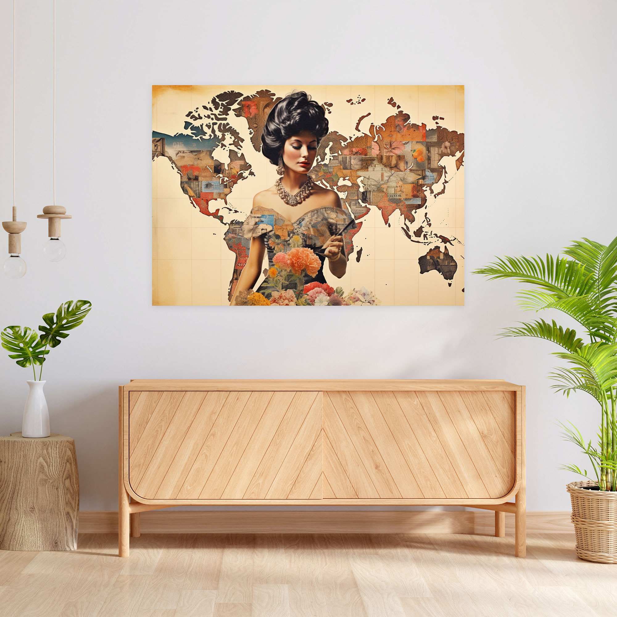 Collage World Map Canvas Print - World Map, Collage World Map Canvas Print, Home Decoration, Wall Decoration