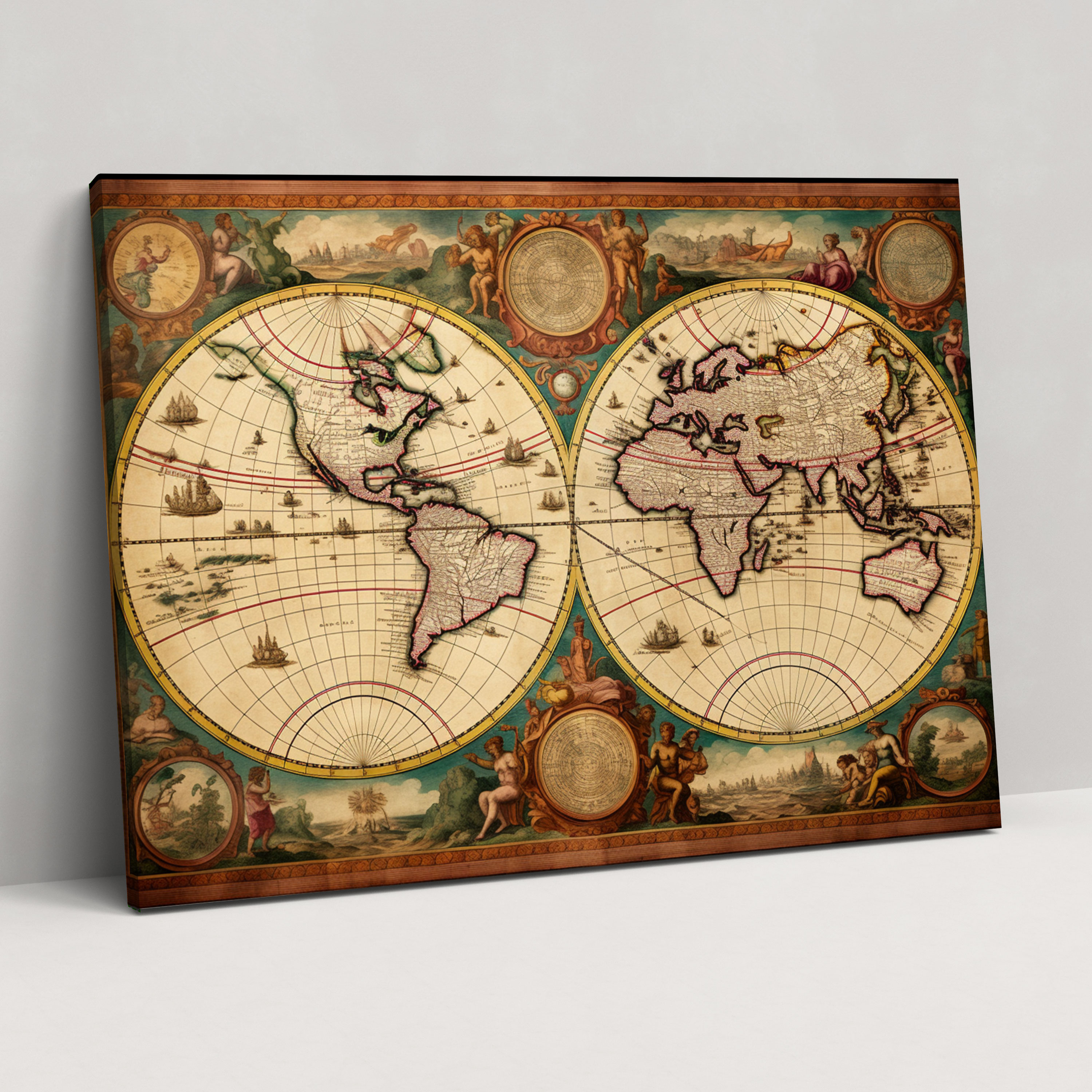 World Map Canvas Print - World Map, Wall Decoration, Canvas Print, Rich Colors