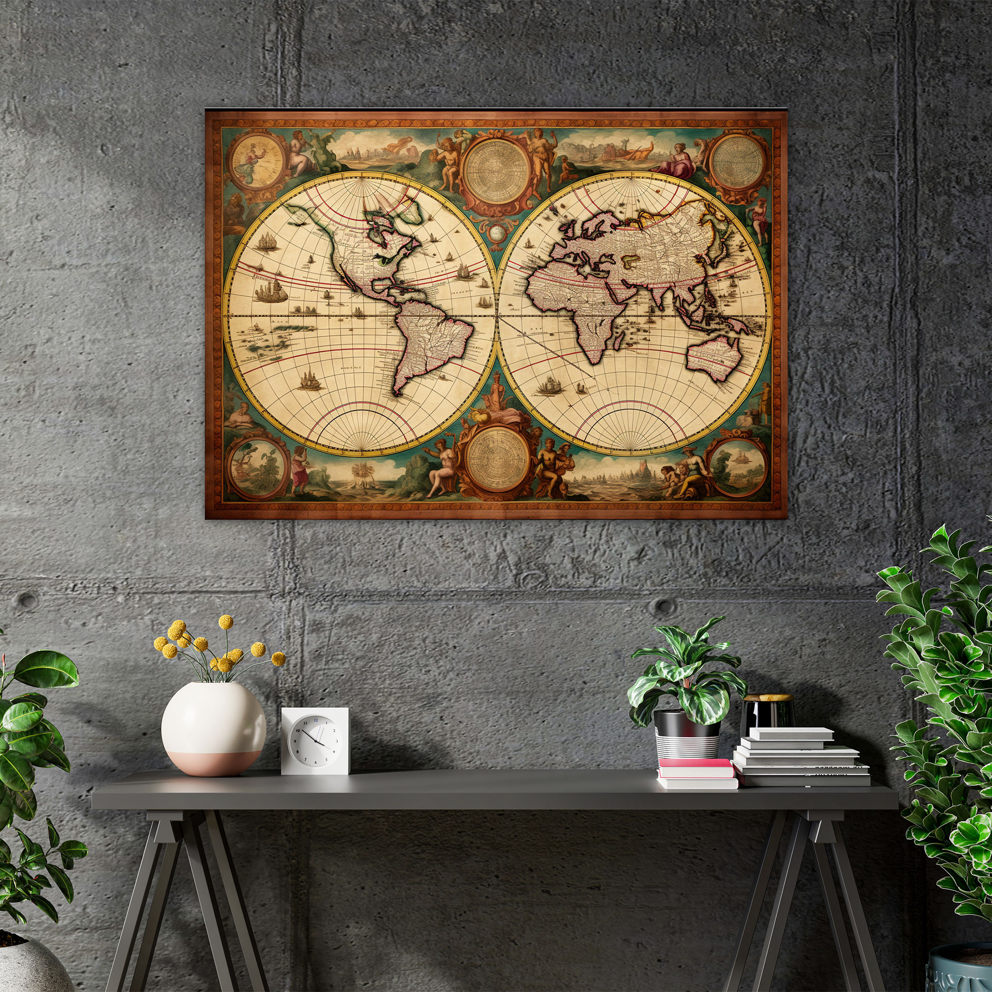World Map Canvas Print - World Map, Wall Decoration, Canvas Print, Rich Colors