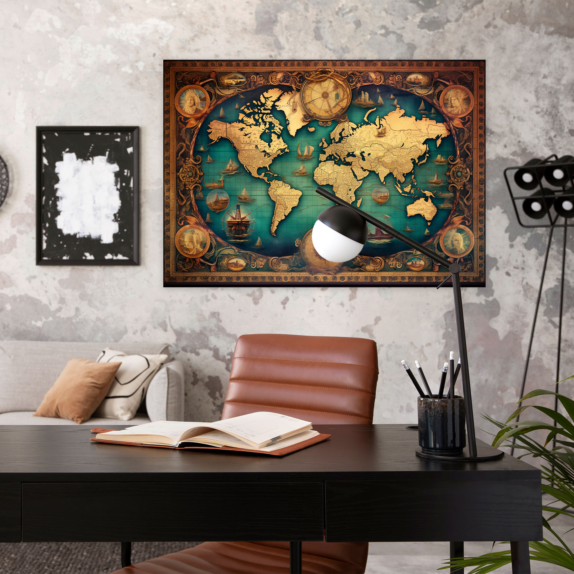 World Map Canvas Print - World Map, Canvas, Wall Art, History
