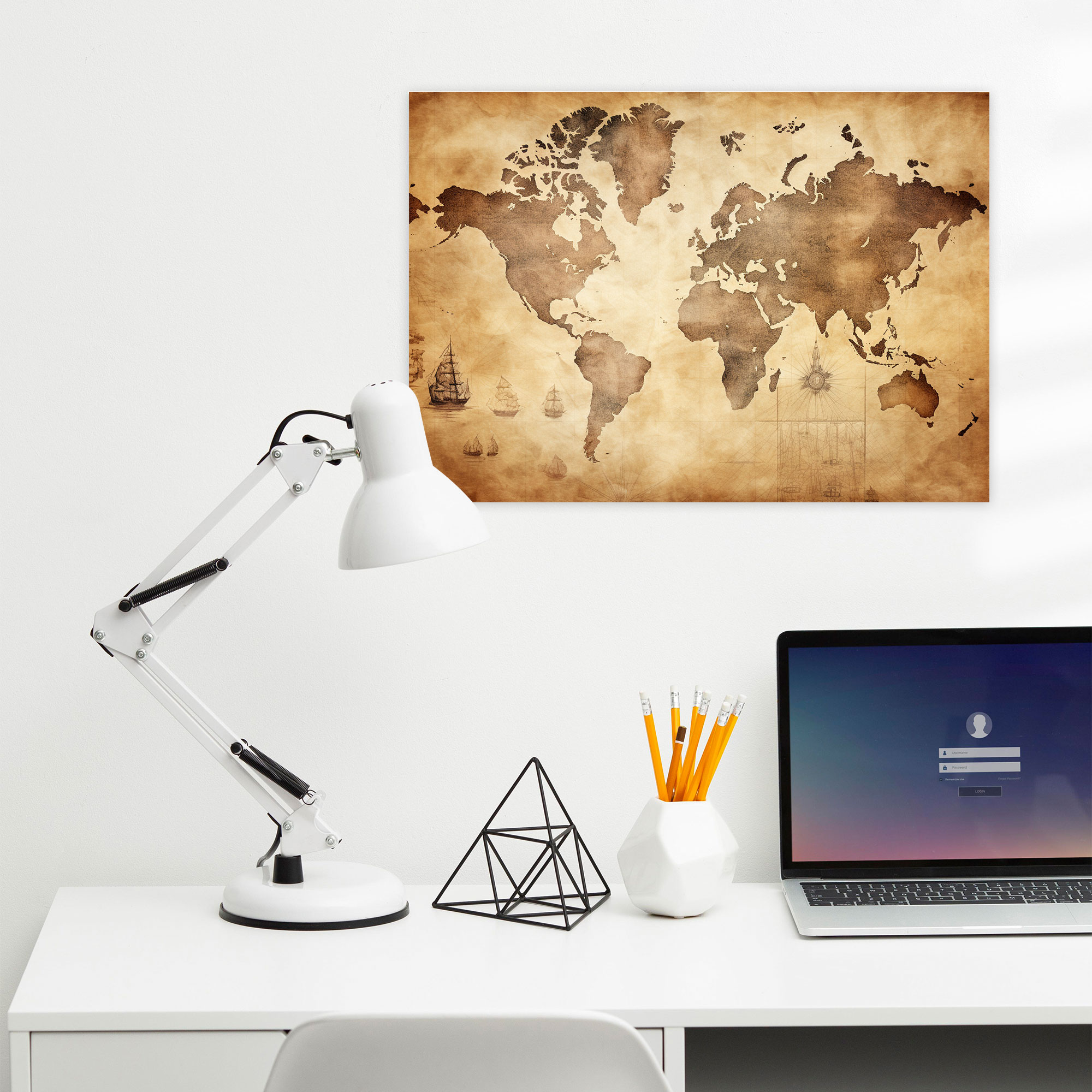 Vintage World Map Canvas Print - World Map, Exploration, Vintage, History