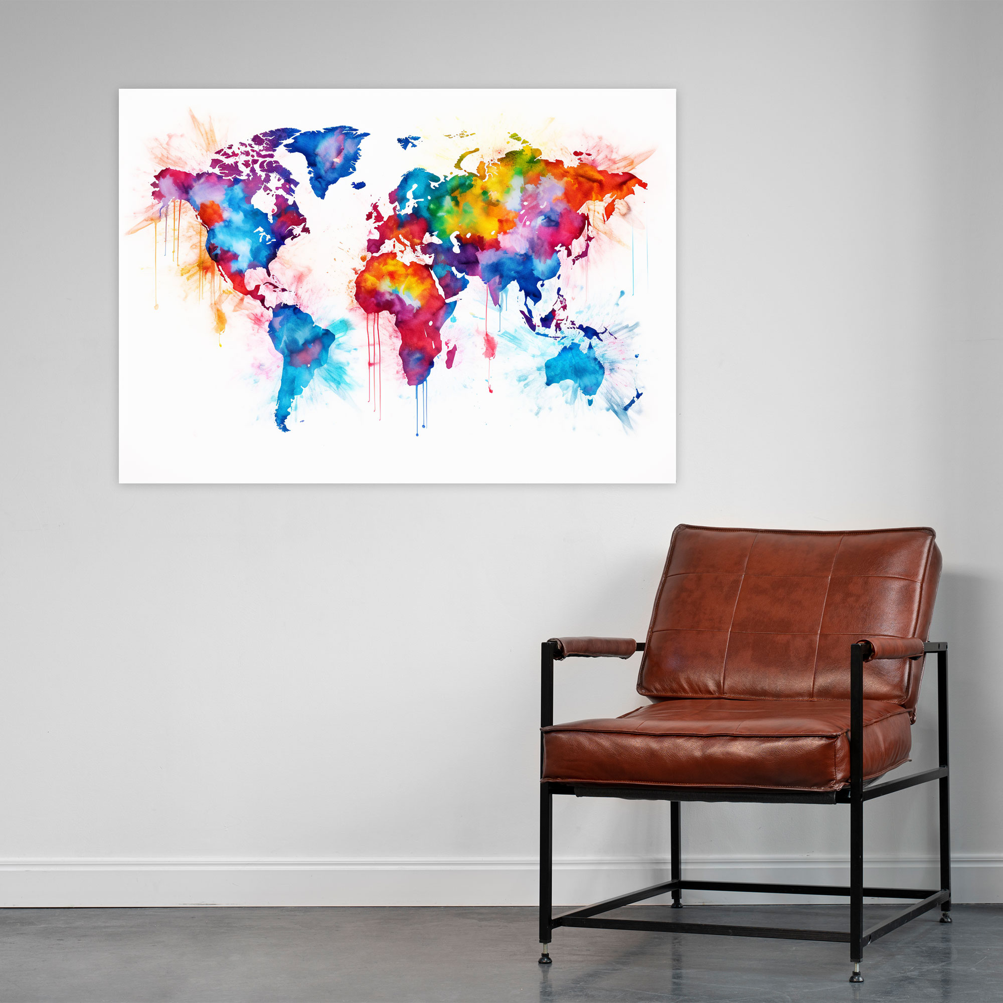 Artistic World Map Wall Decoration - World Map, Wall Decoration, Canvas Wall Art, Captivating