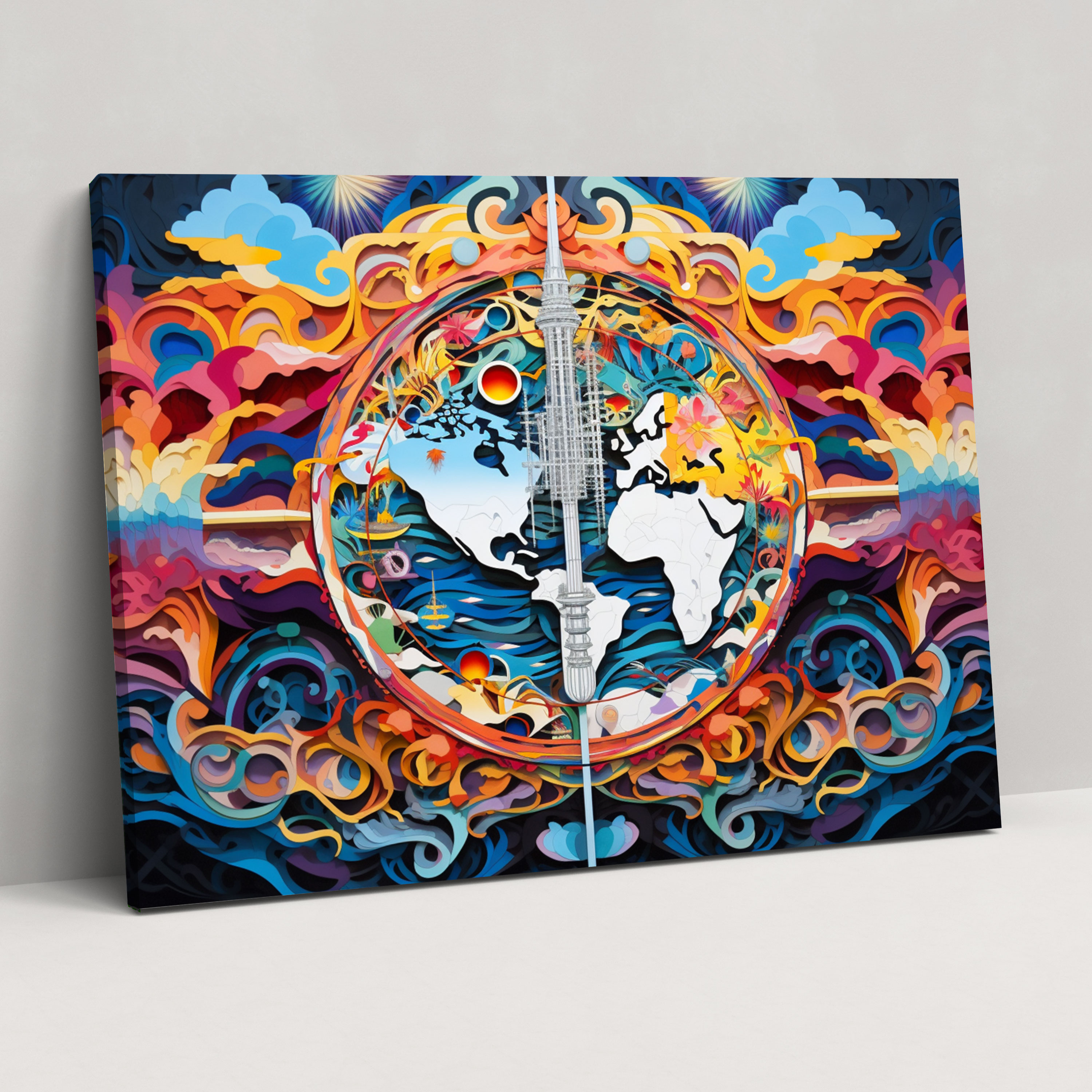 World Map Canvas Print - World Map, Canvas, Wall Art, Canvas Print