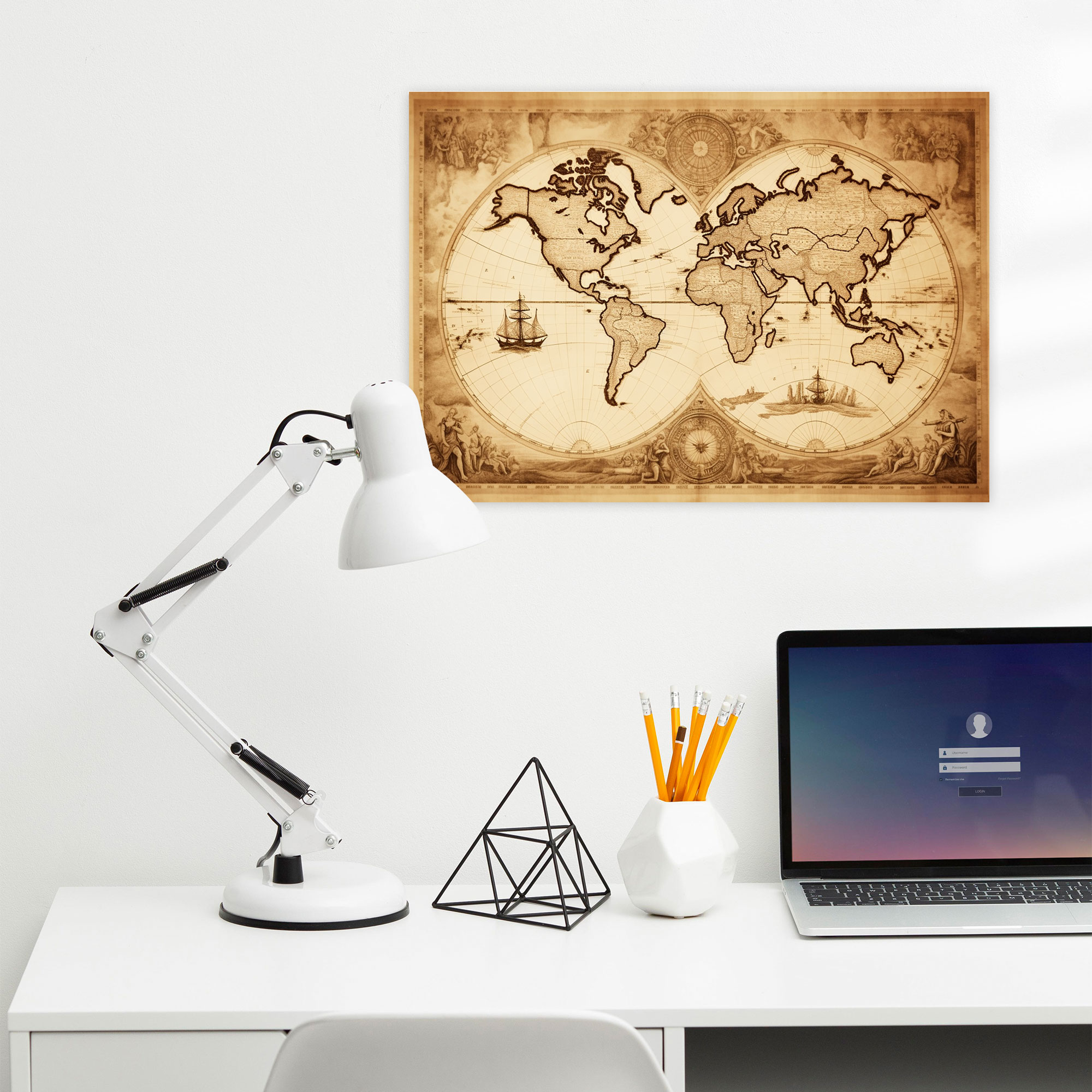 World Map Canvas Print - World Map, Canvas Wall Art, Canvas, World Map