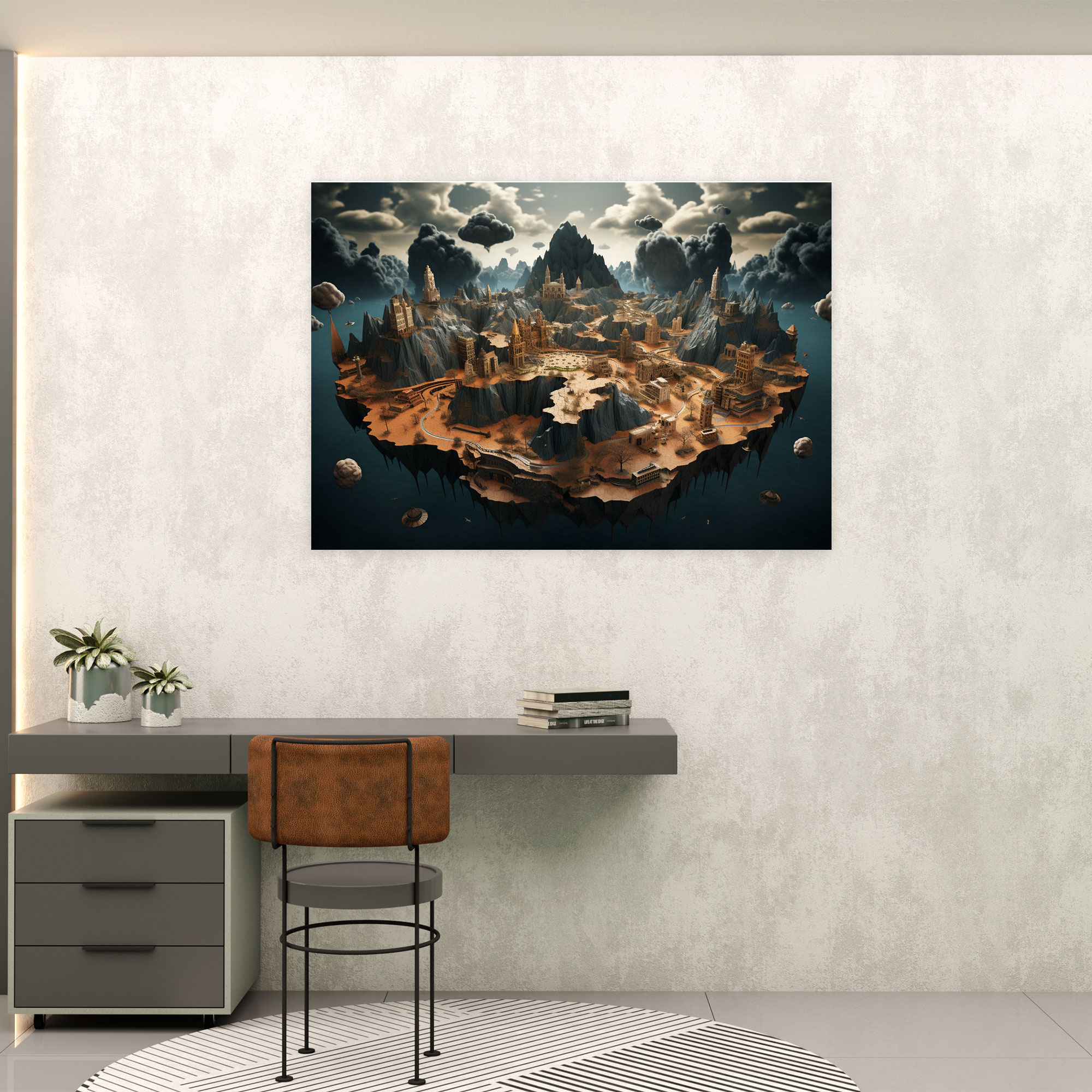 Surreal World Map Wall Art - World Map, Canvas Print, Home Decoration, Wall Art
