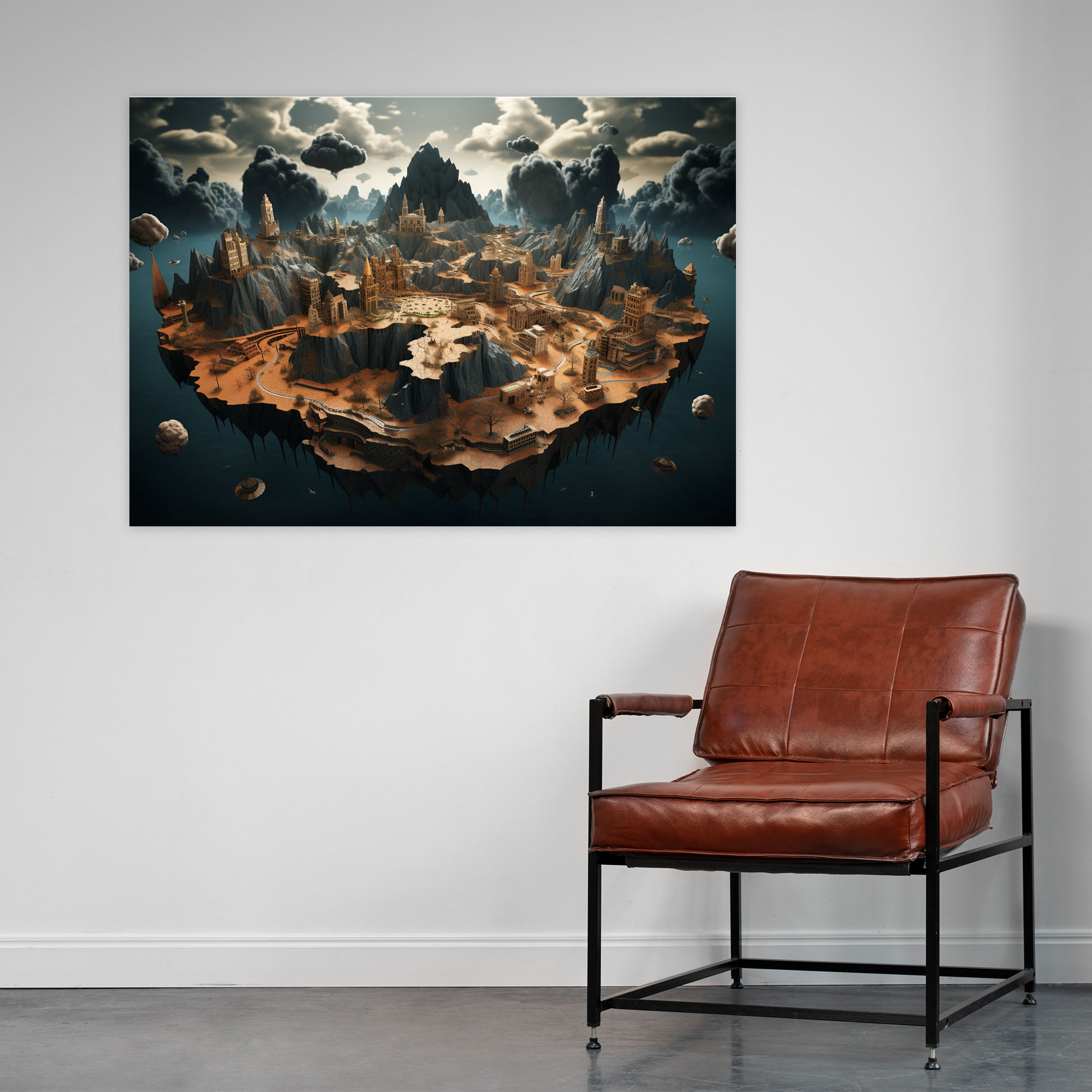 Surreal World Map Wall Art - World Map, Canvas Print, Home Decoration, Wall Art