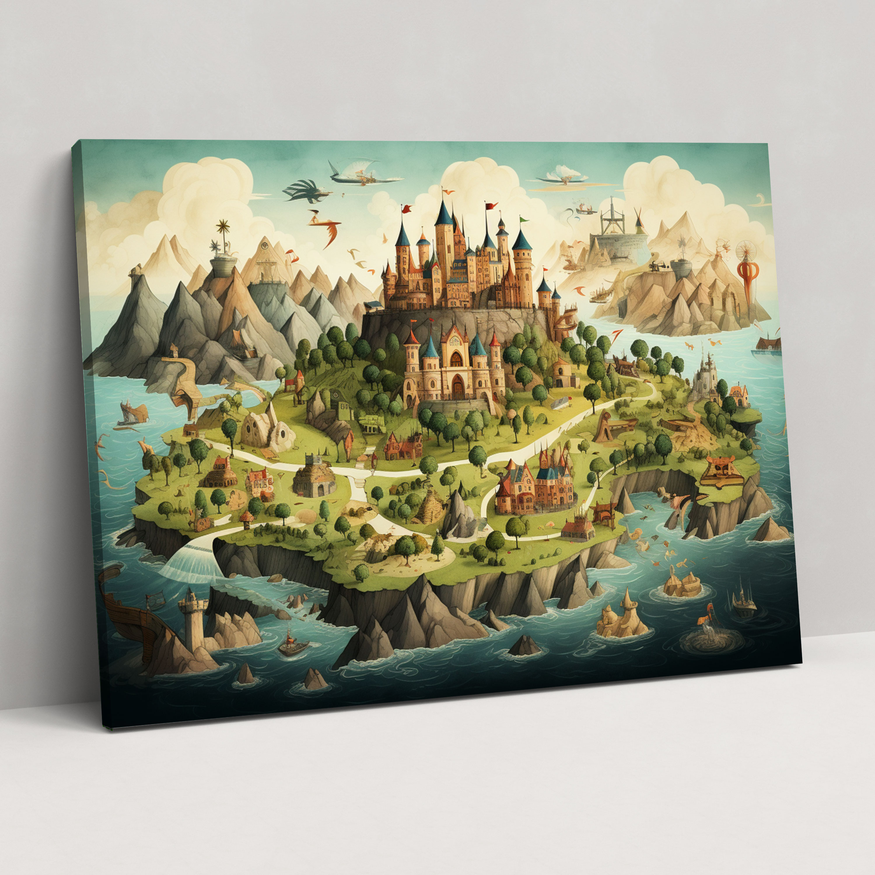Whimsical World Map Canvas Print - World Map, Whimsical, Home Decoration, Wall Art