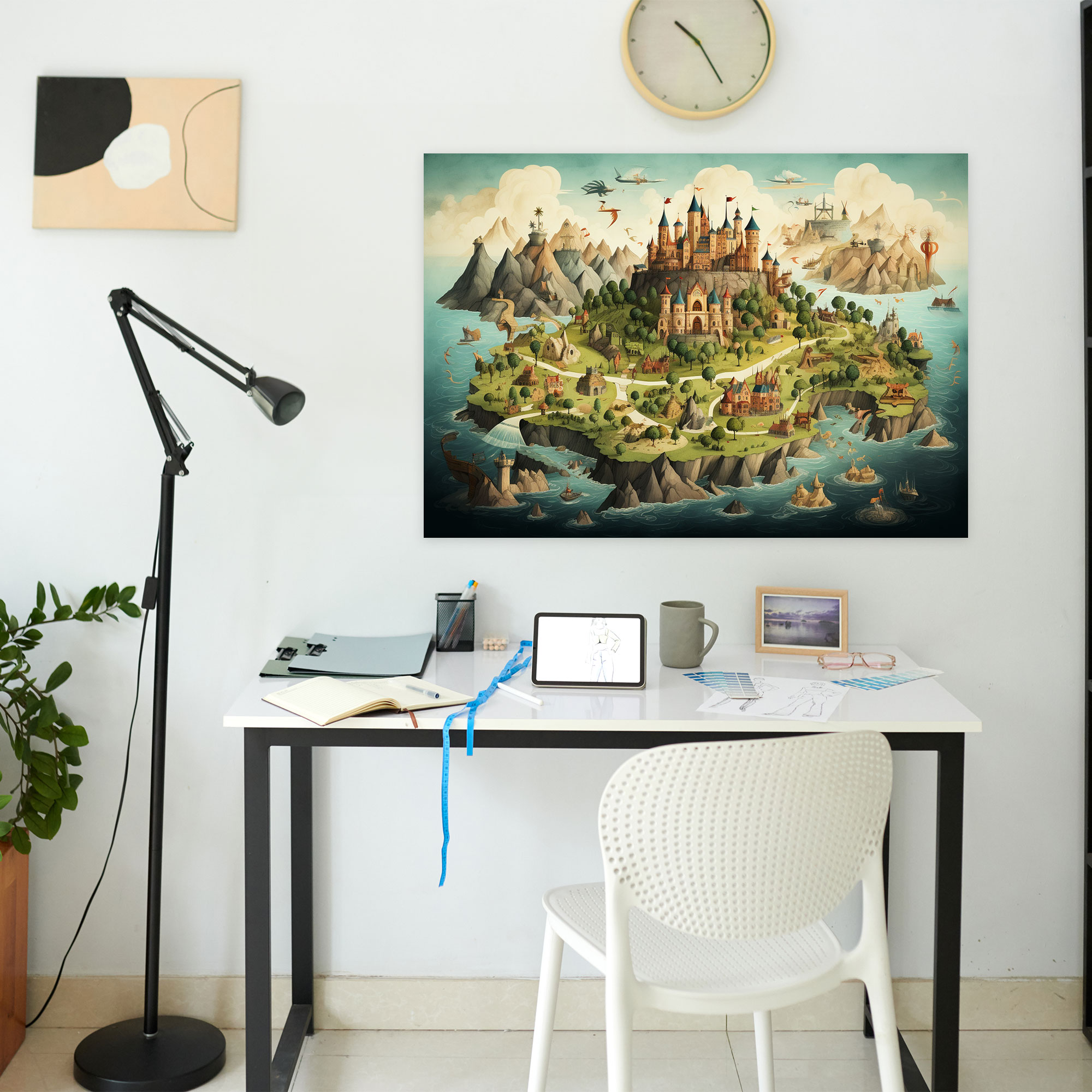 Whimsical World Map Canvas Print - World Map, Whimsical, Home Decoration, Wall Art
