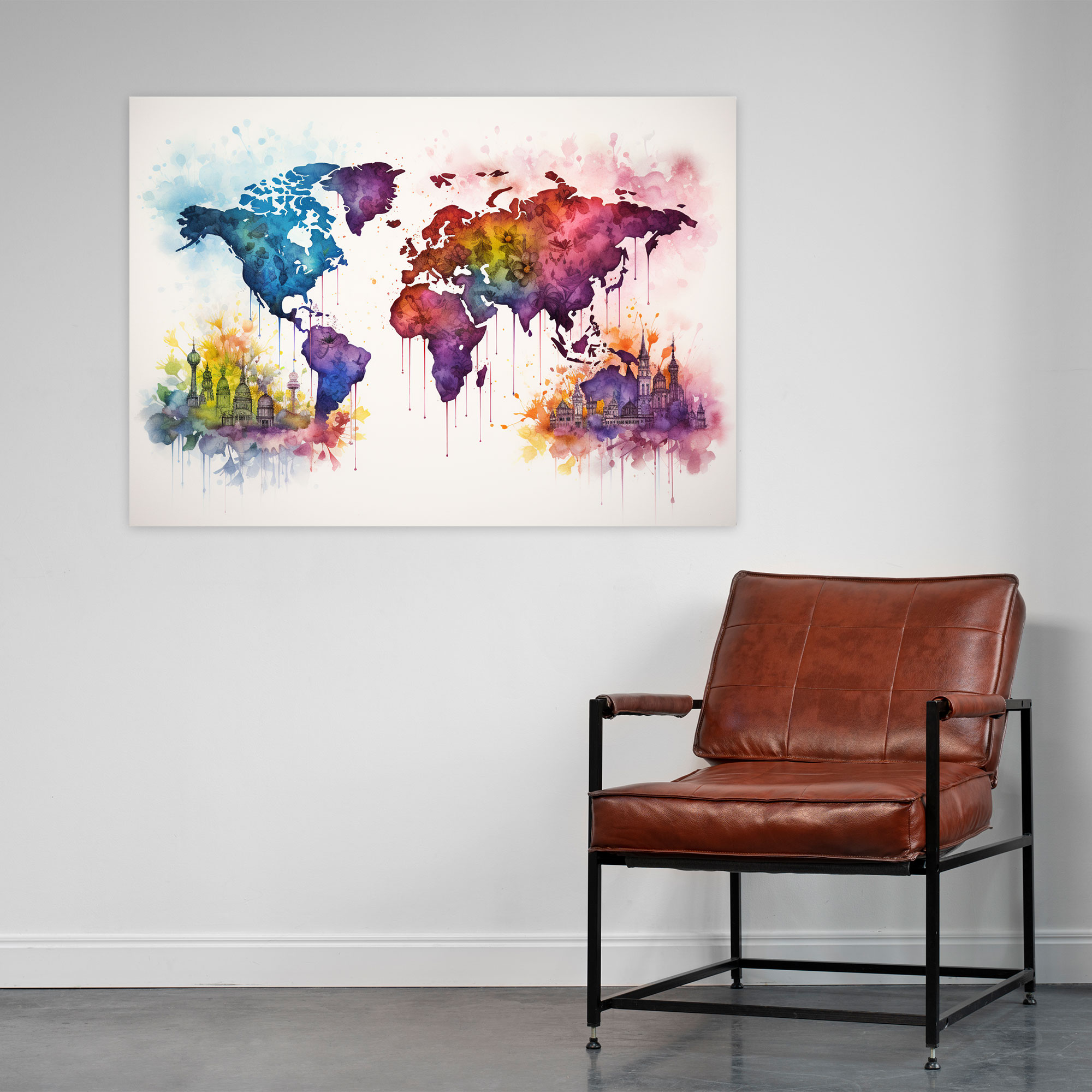 World Map Canvas Print - World Map, Wall Decoration, Canvas, World Map
