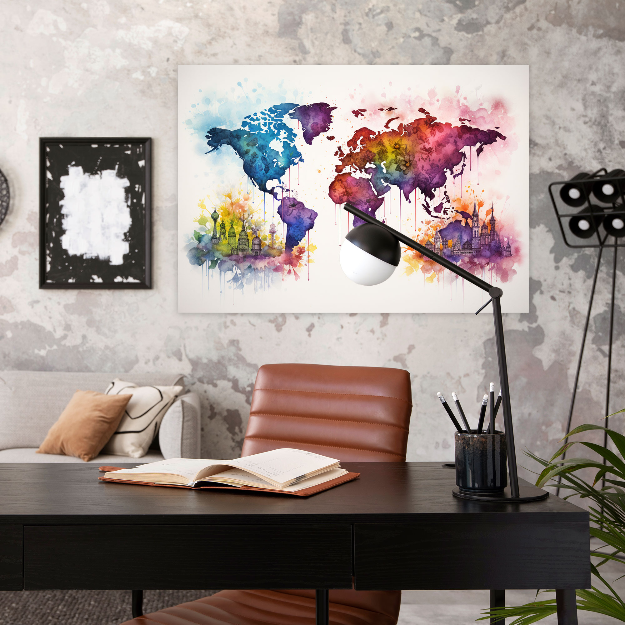 World Map Canvas Print - World Map, Wall Decoration, Canvas, World Map