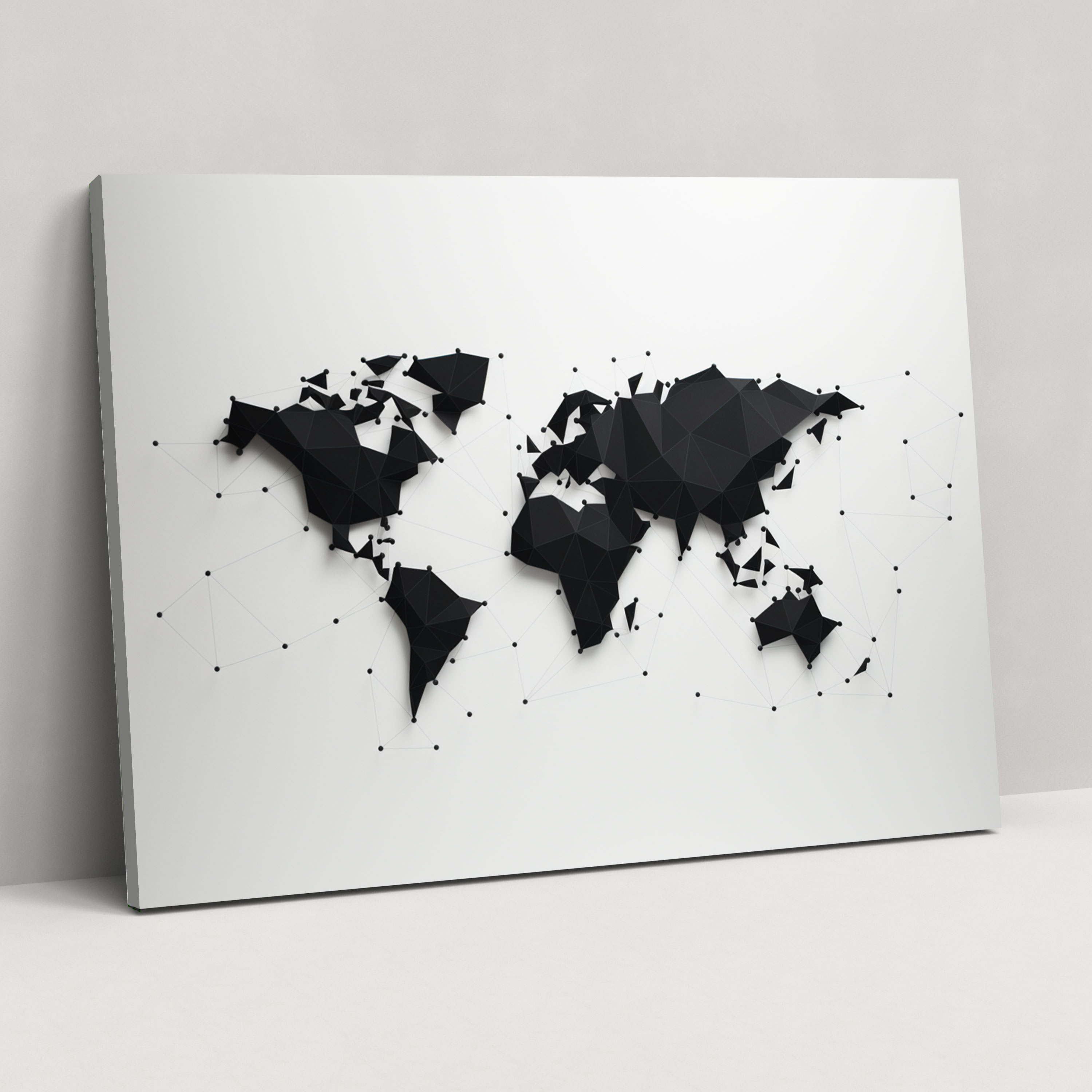 Minimalist World Map Wall Art - World Map, Wall Decoration, Lines, Clean