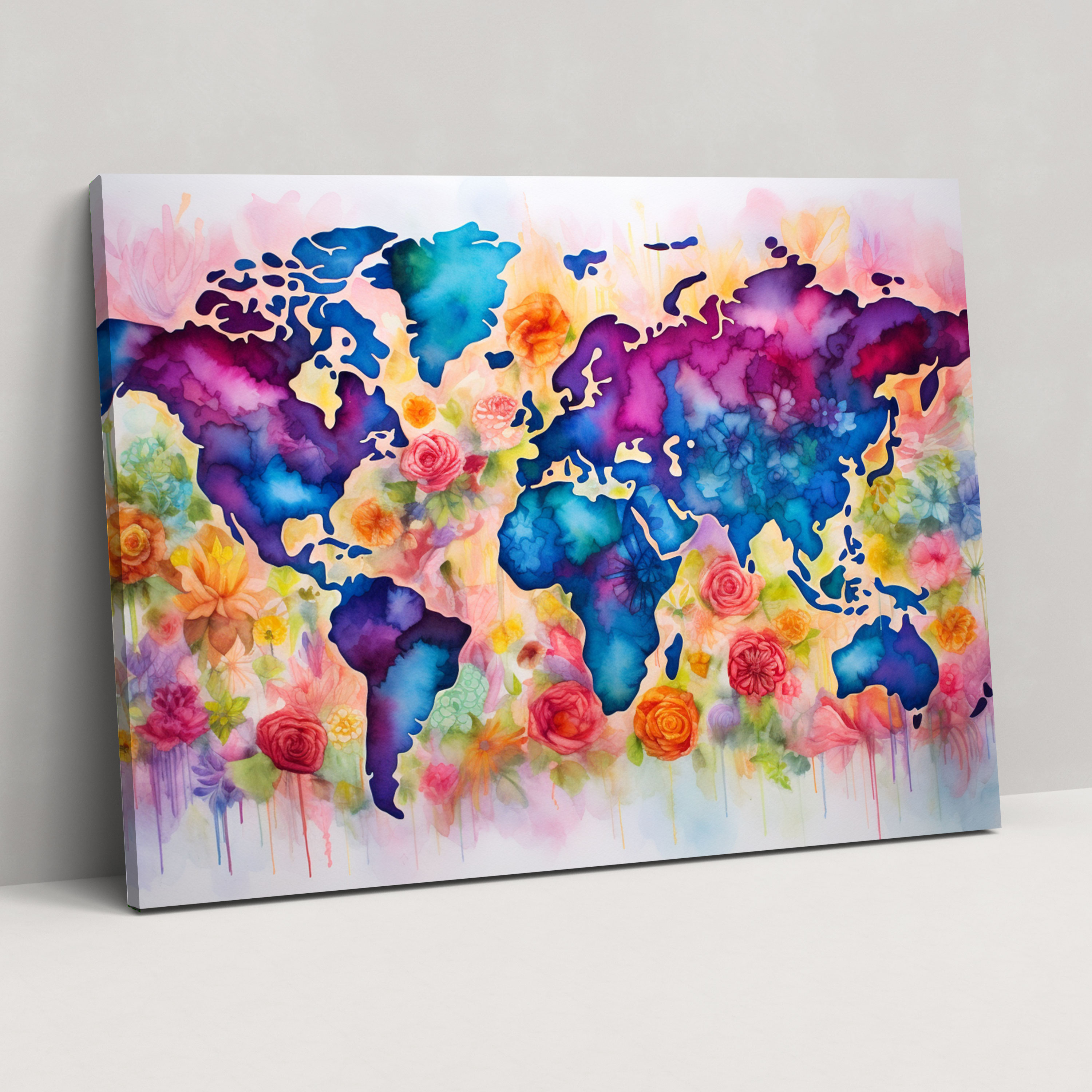 World Map Canvas Print - World Map, Canvas Print, Intricate Details, Canvas