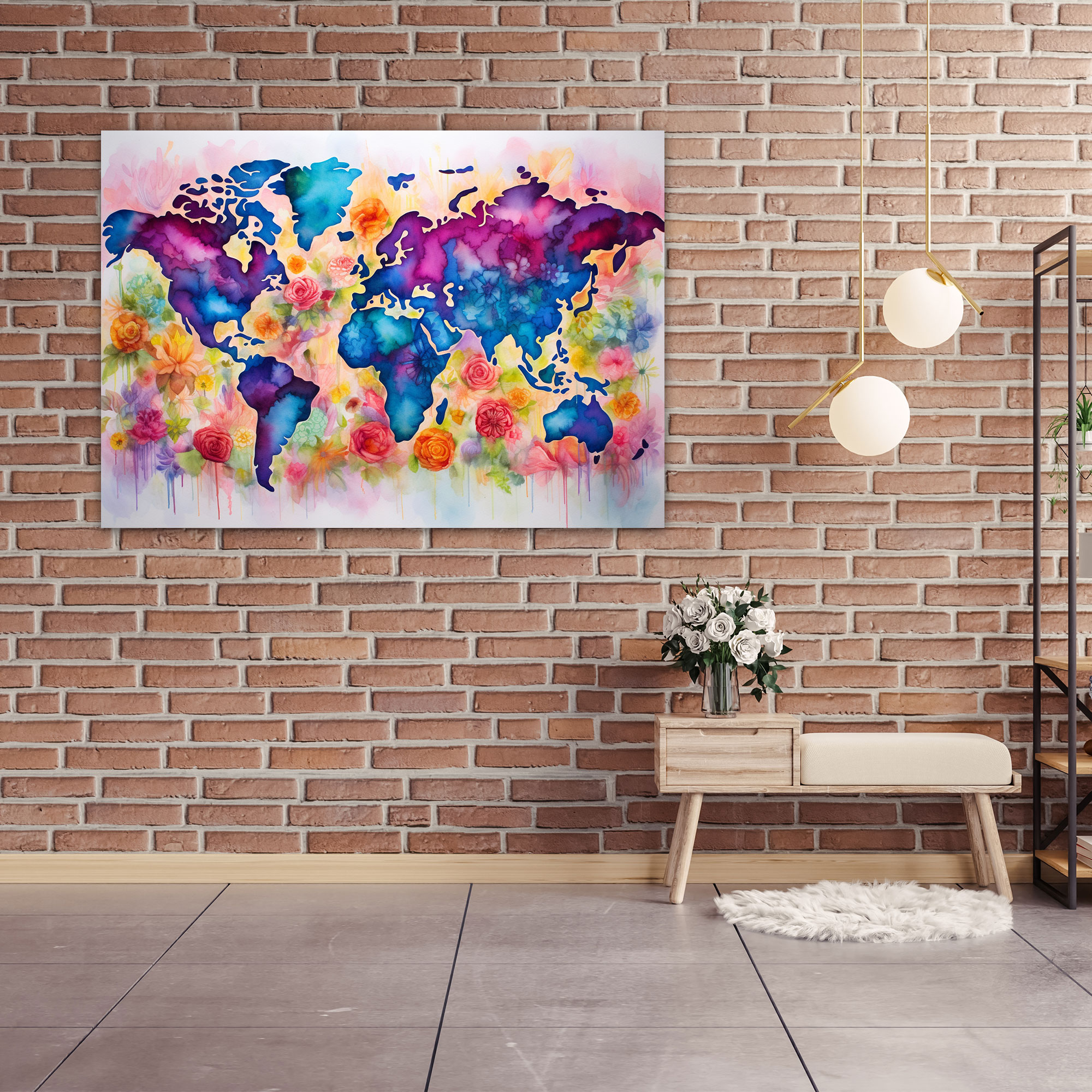 World Map Canvas Print - World Map, Canvas Print, Intricate Details, Canvas