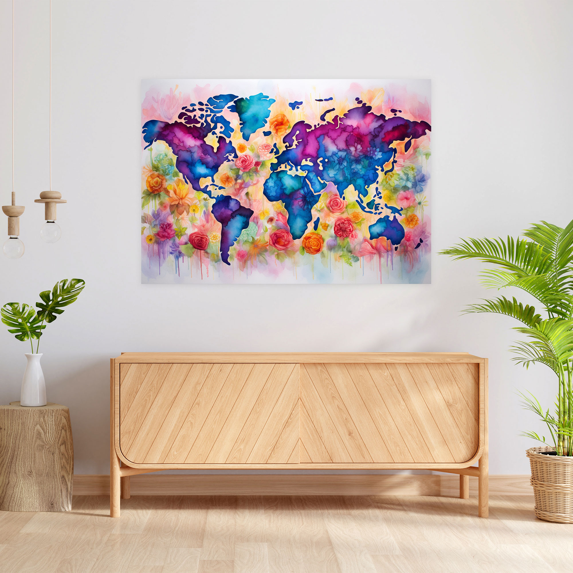 World Map Canvas Print - World Map, Canvas Print, Intricate Details, Canvas