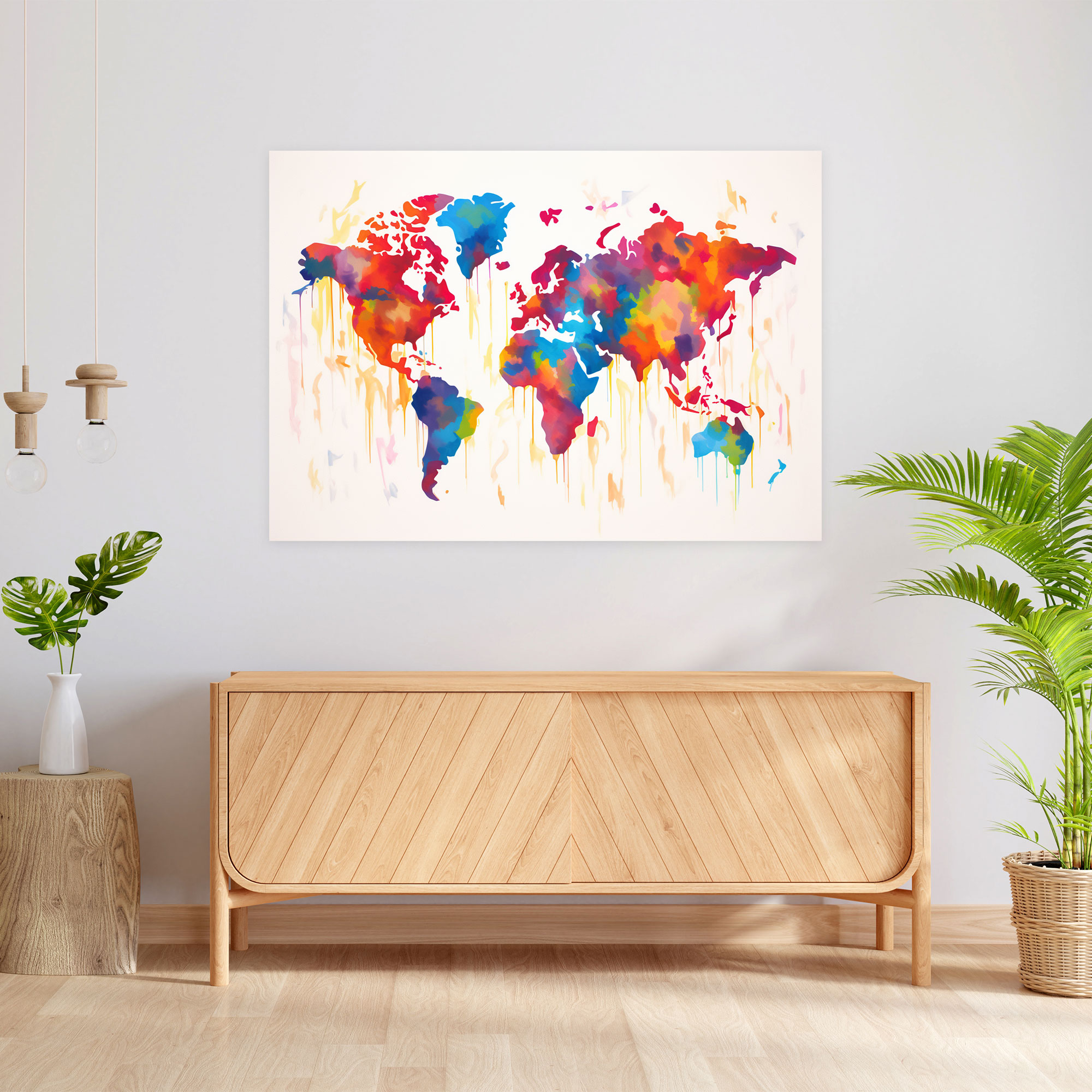 World Map Wall Art - World Map, Canvas Wall Art, Modern Decor, Canvas