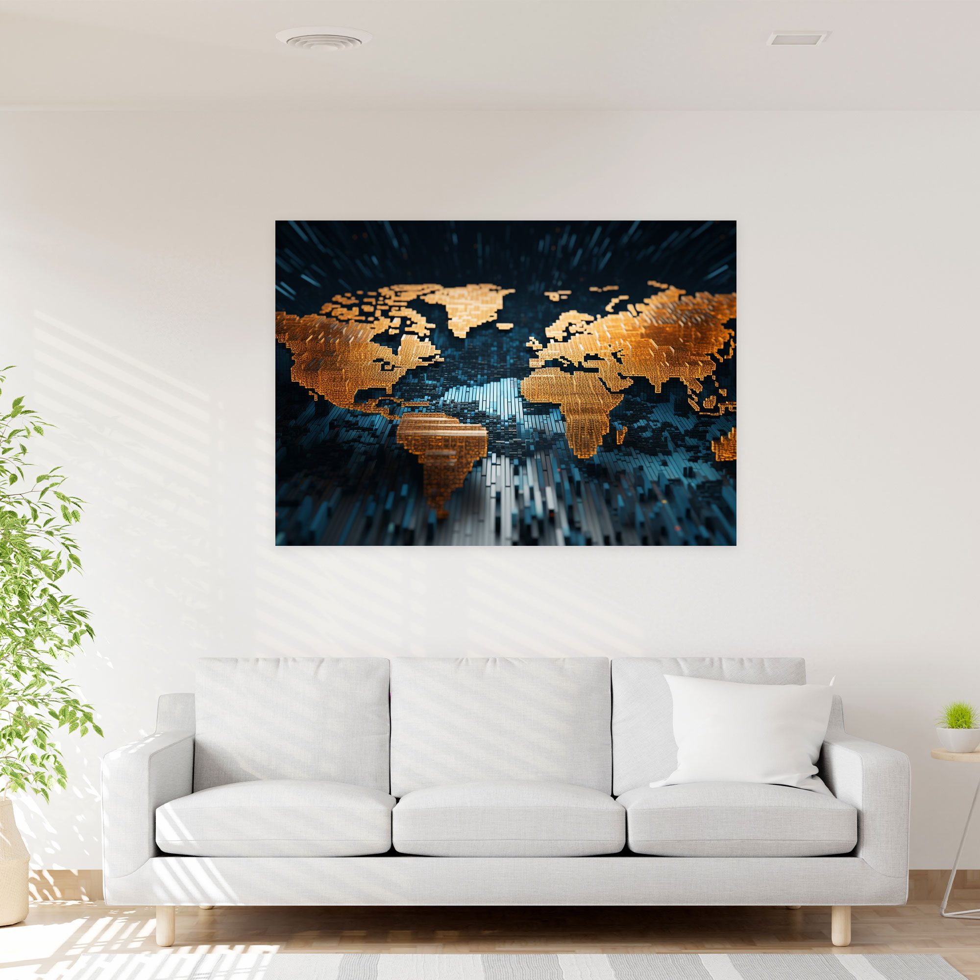 World Map Wall Art - World Map, World Map, Digital Artwork, 3D Mosaic