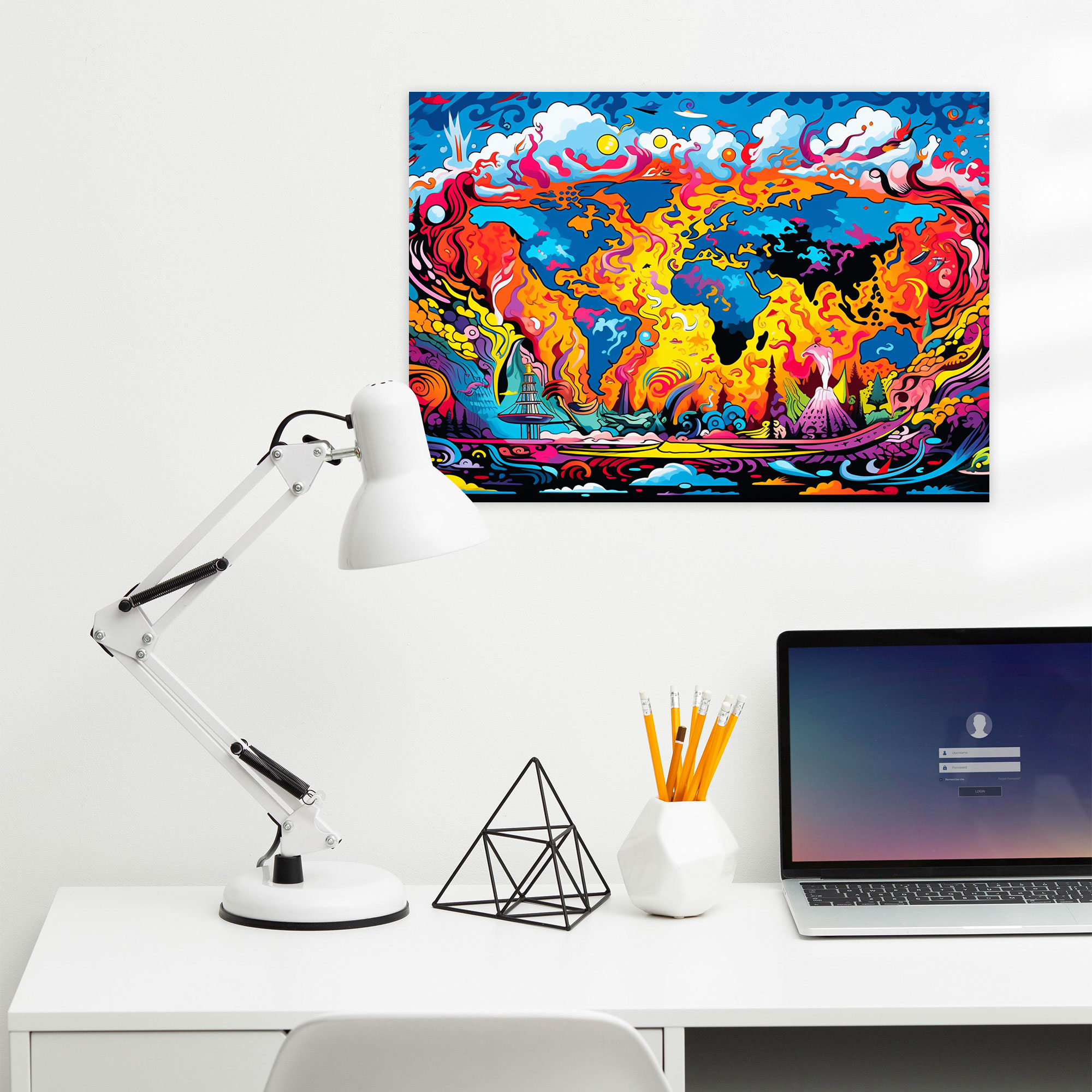 Pop Art World Map Canvas Print - World Map, Canvas, Canvas Wall Art, World Map