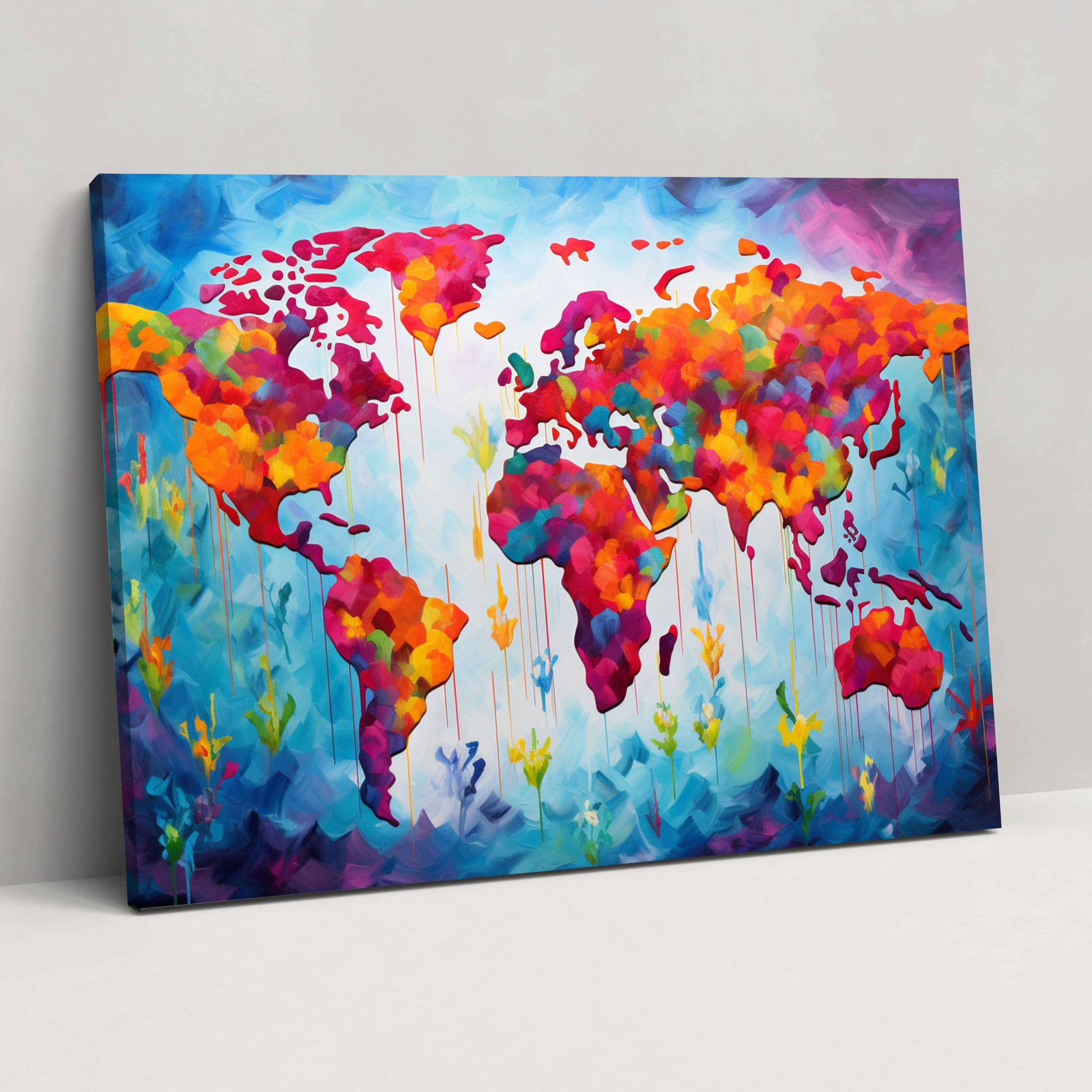 World Map Canvas Print - World Map, Canvas, Canvas Print, Canvas Wall Art