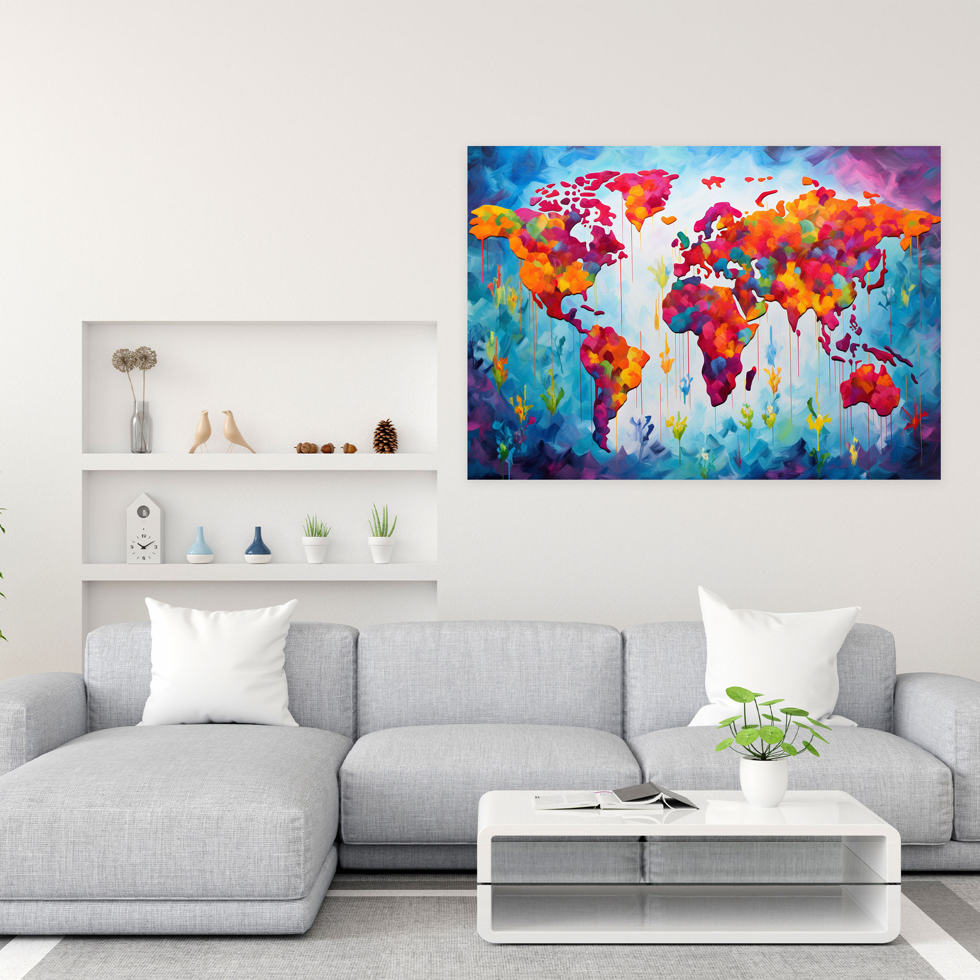 World Map Canvas Print - World Map, Canvas, Canvas Print, Canvas Wall Art