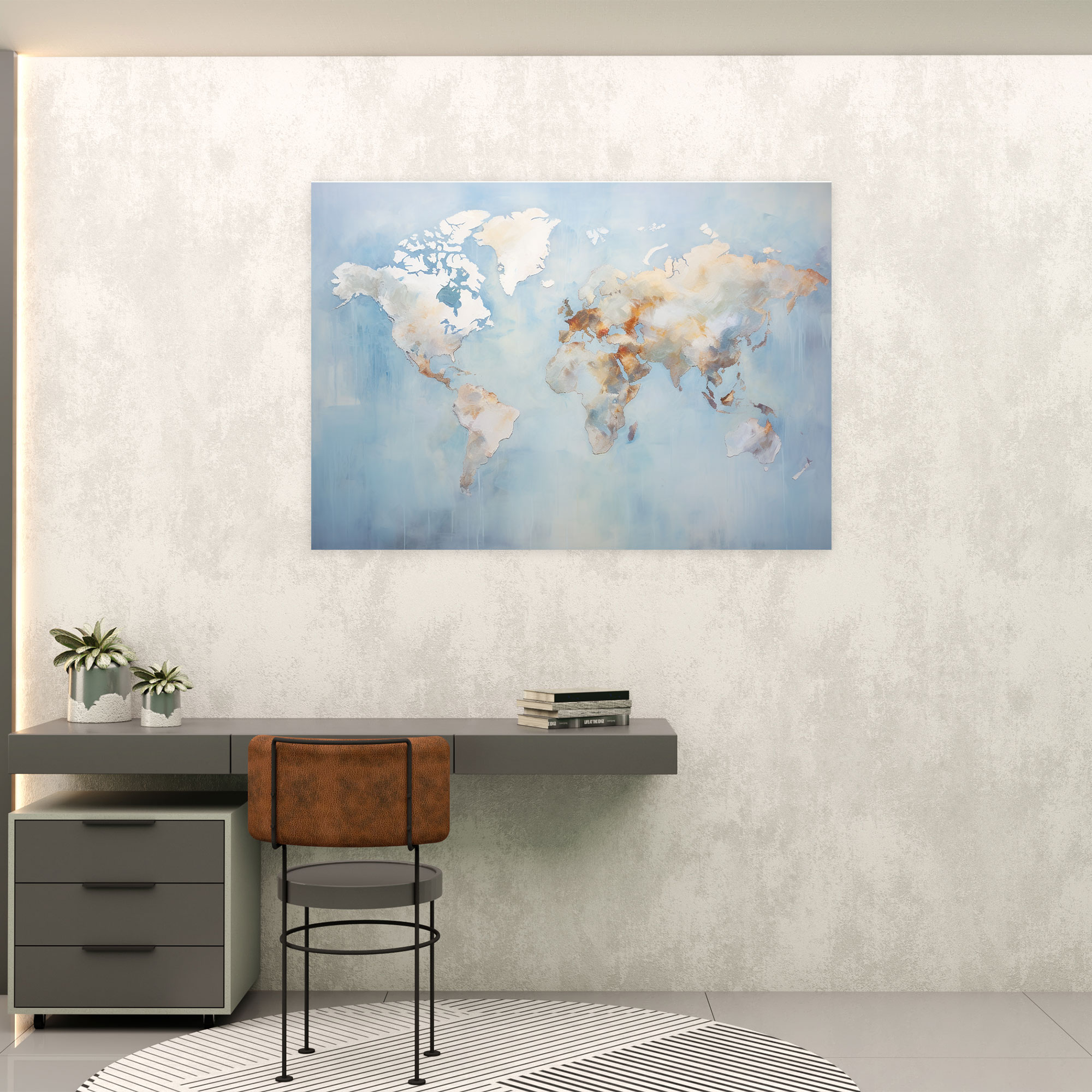 Serene World Map Canvas Print - World Map, Canvas Print, World Map, Canvas