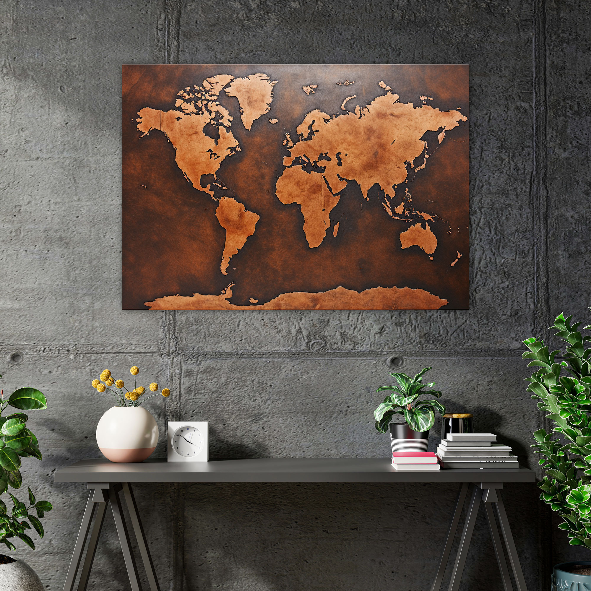Photorealistic World Map Wall Art - World Map, Wall Art, Canvas, Home Decoration