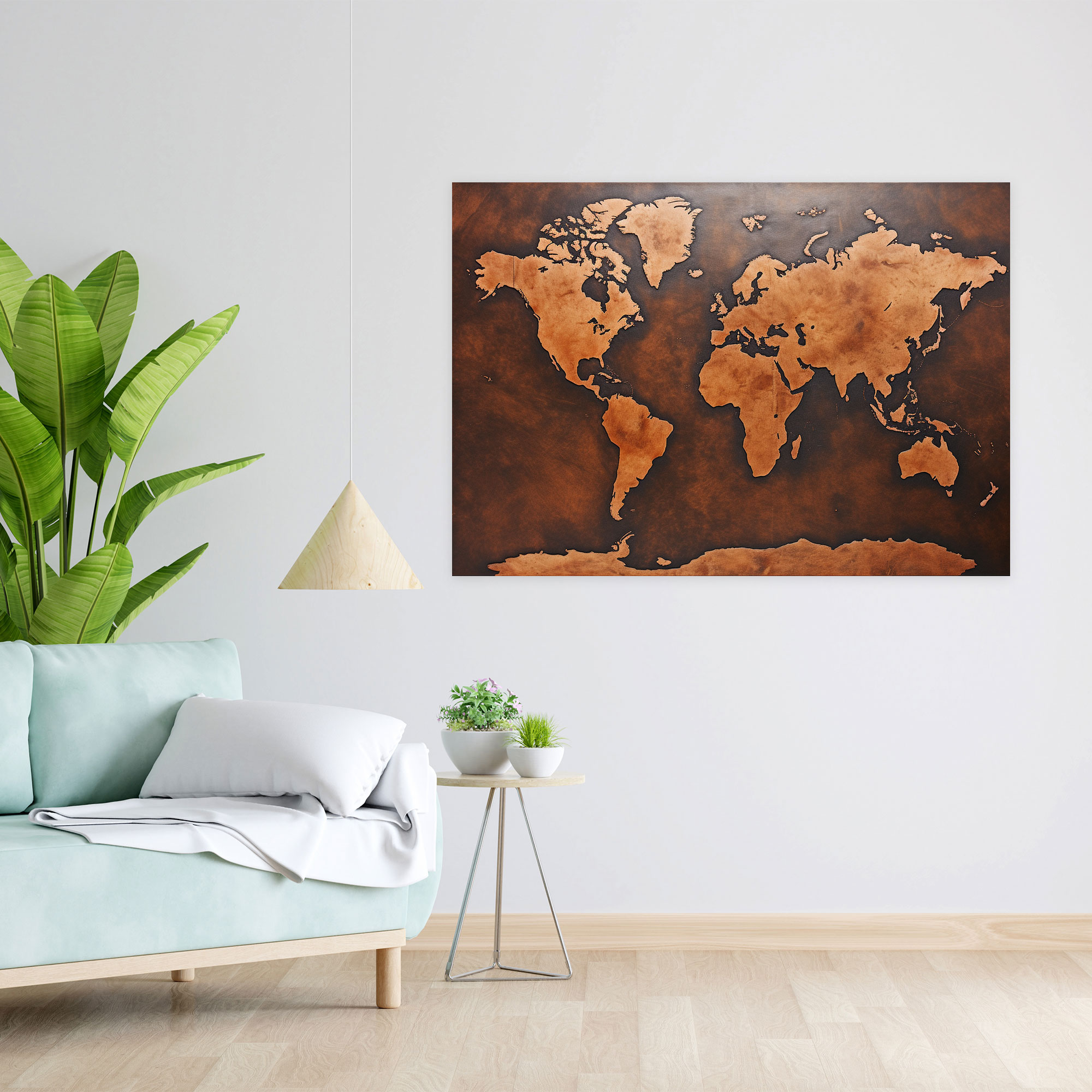 Photorealistic World Map Wall Art - World Map, Wall Art, Canvas, Home Decoration