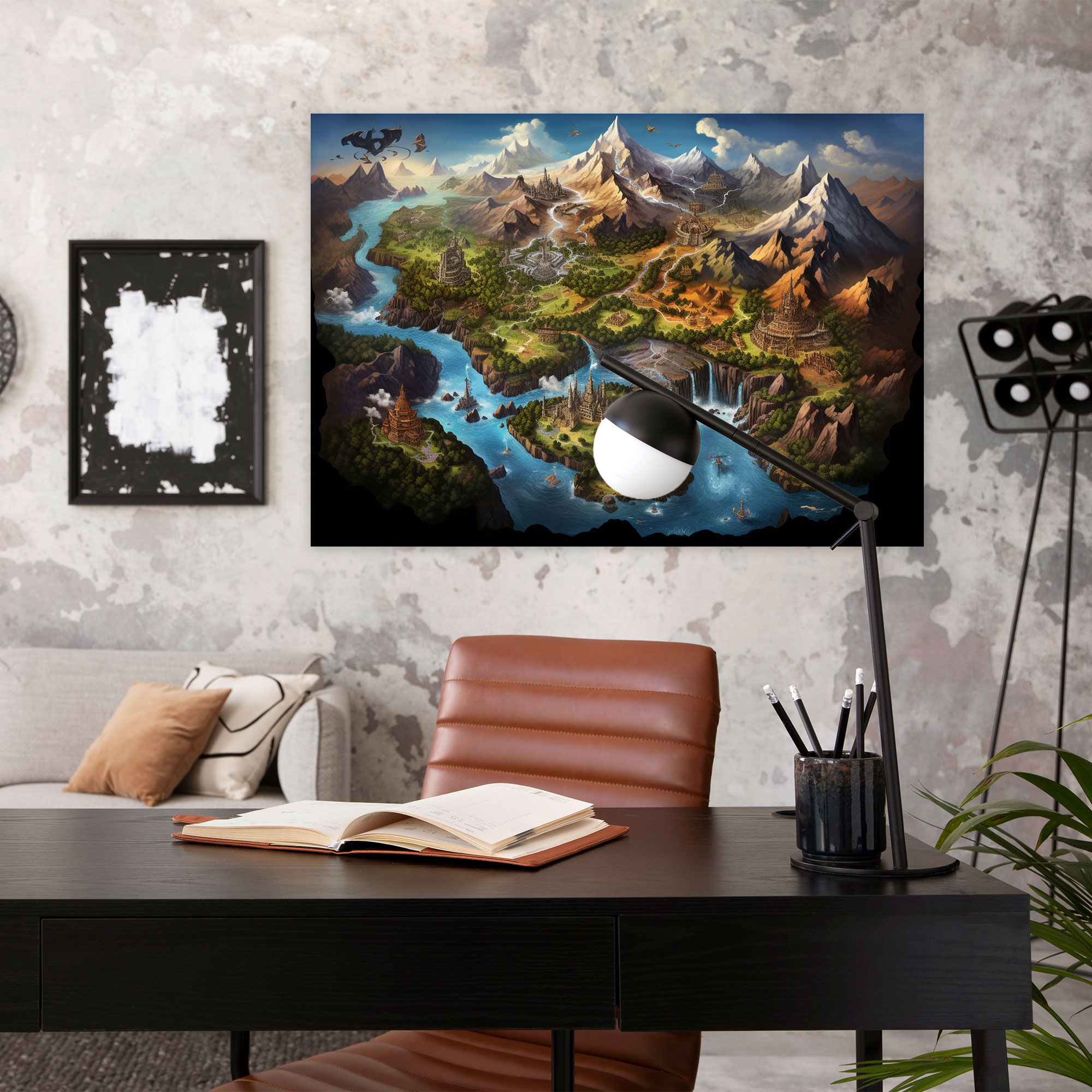 Fantasy World Map Canvas Print - World Map, Whimsical, Canvas Print, Canvas