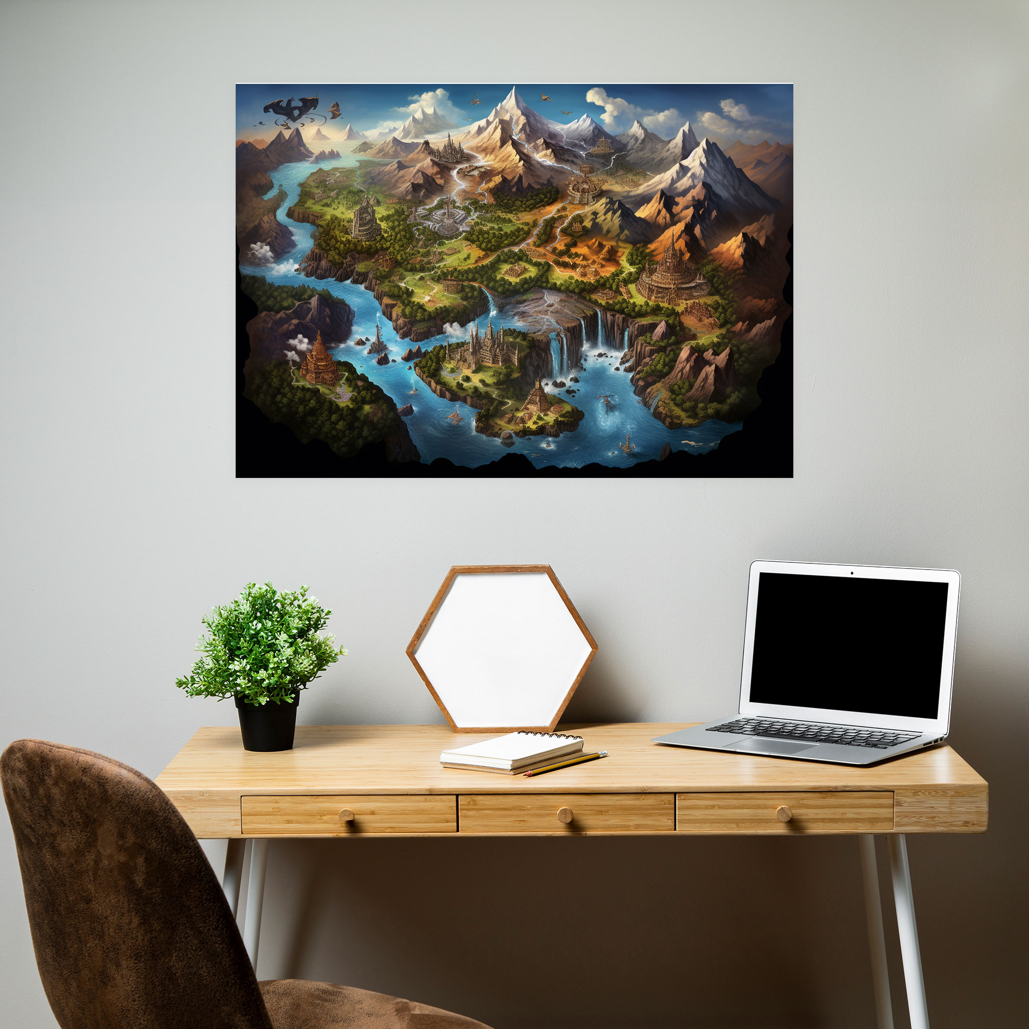 Fantasy World Map Canvas Print - World Map, Whimsical, Canvas Print, Canvas
