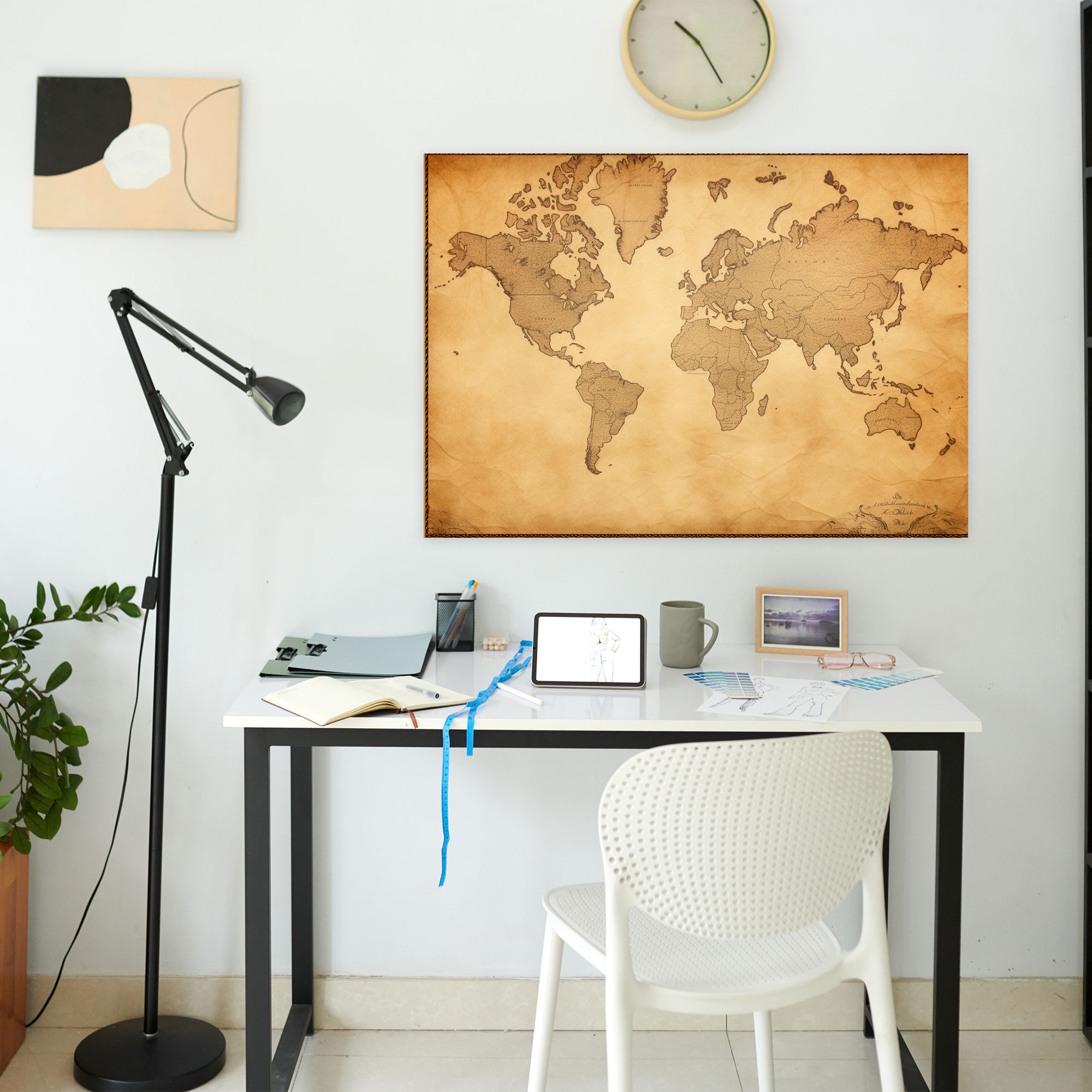 Vintage World Map Canvas Print - World Map, Canvas Print, Wall Art, Antique Map