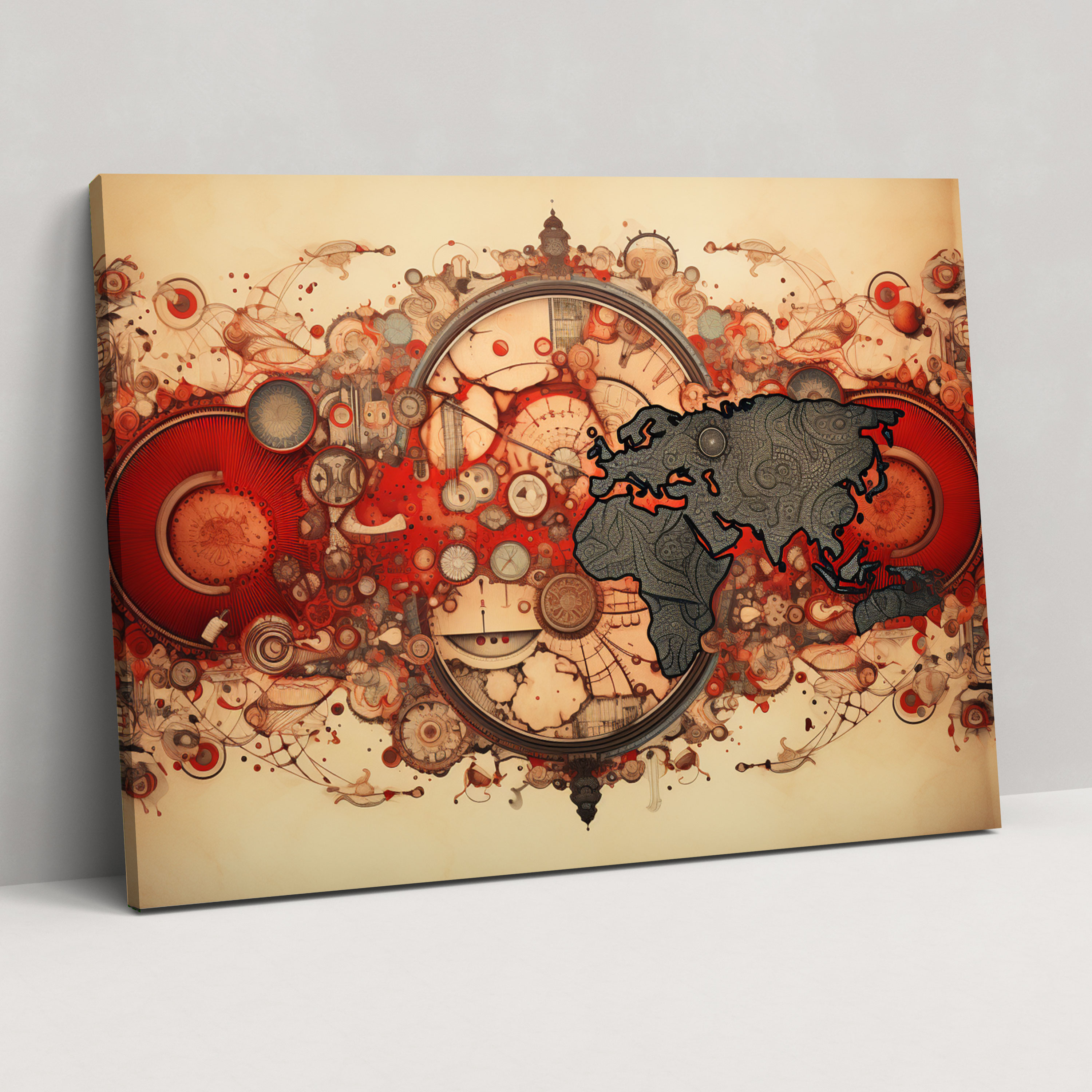 Mandala World Map Wall Decoration - World Map, World Map, Mandala Patterns, Interconnectedness