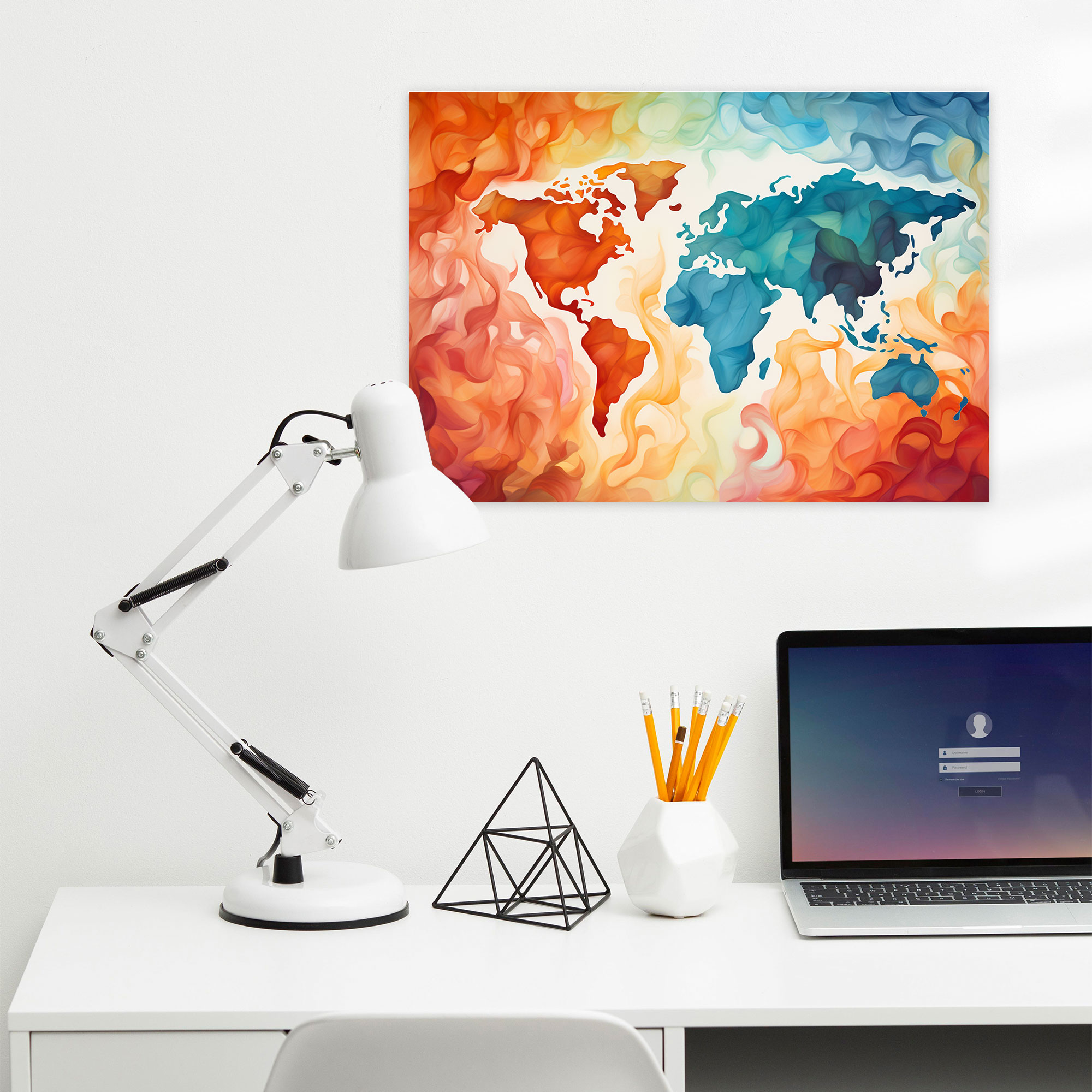 Abstract World Map Wall Art - World Map, Wall Art, Canvas Print, Canvas Wall Art