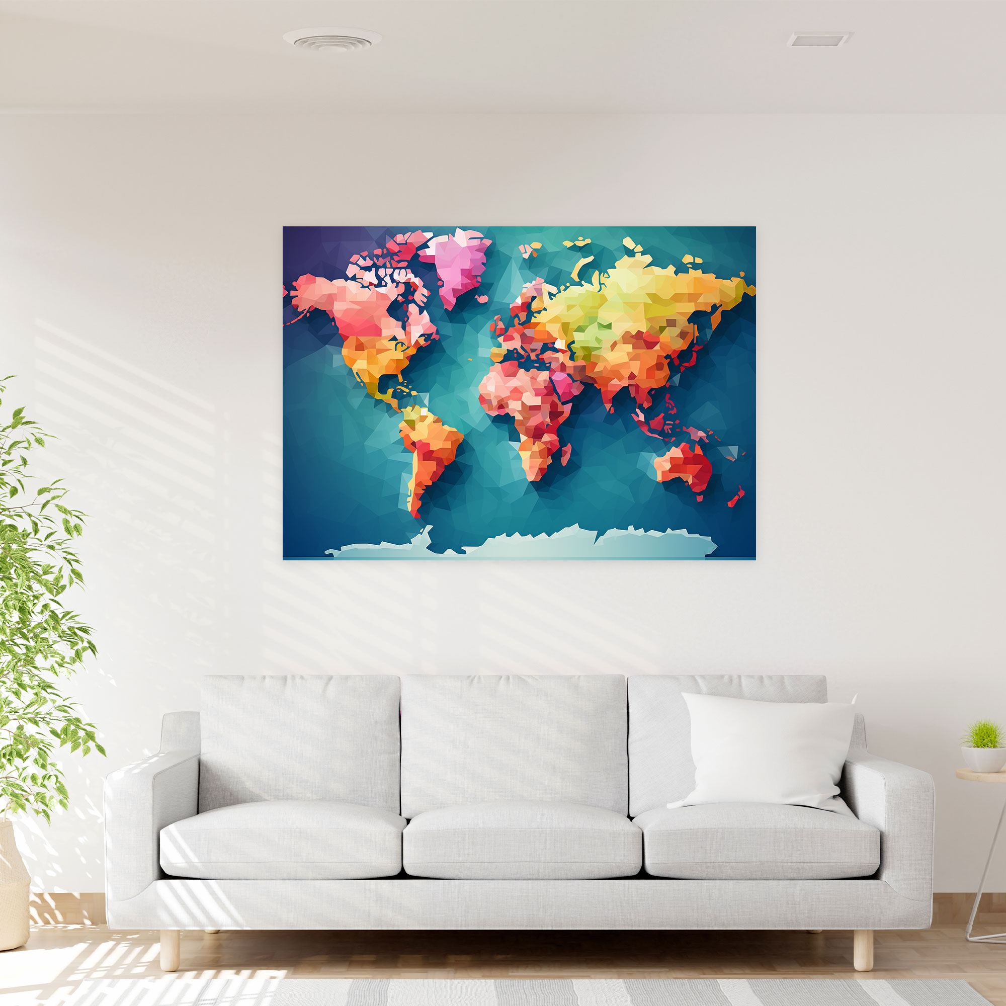 Pixel Art World Map Wall Decoration - World Map, Wall Art, Canvas Wall Art, Nostalgia