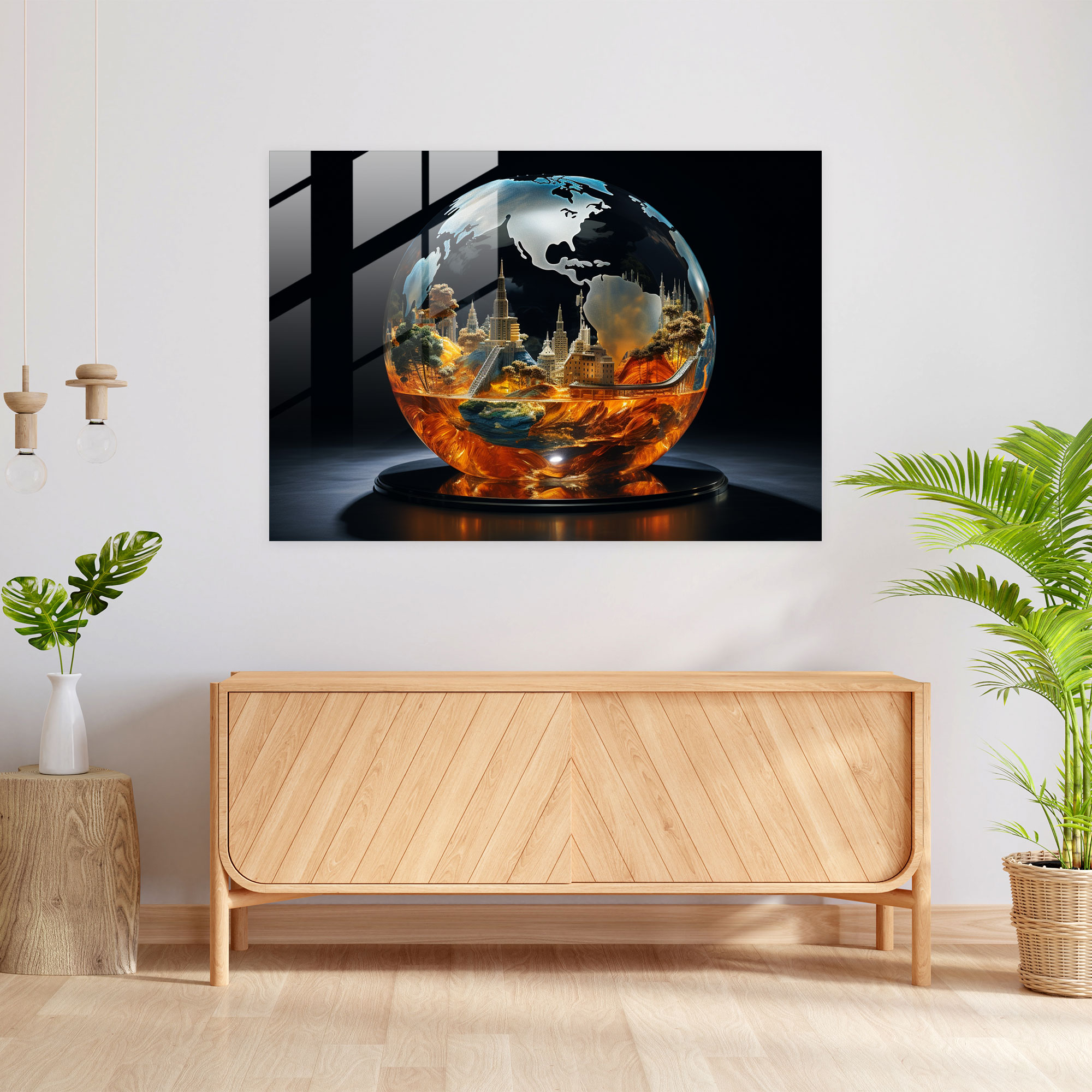 Dreamlike World Map Glass Print - World Map 2, Wall Decoration, Glass Print, Dreamlike