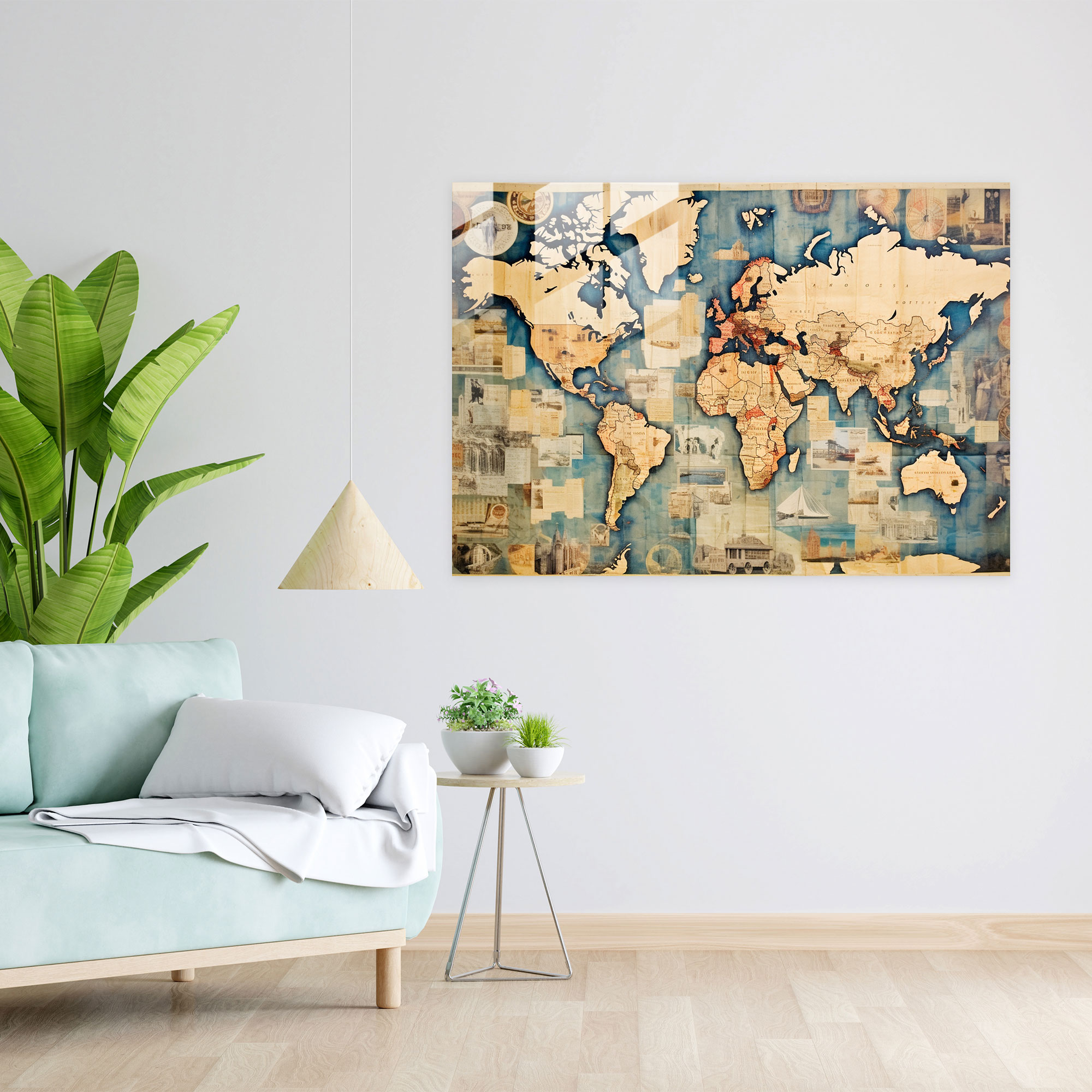 [World Map] Wall Decoration - World Map 2, [World Map], Stamps, Postcards