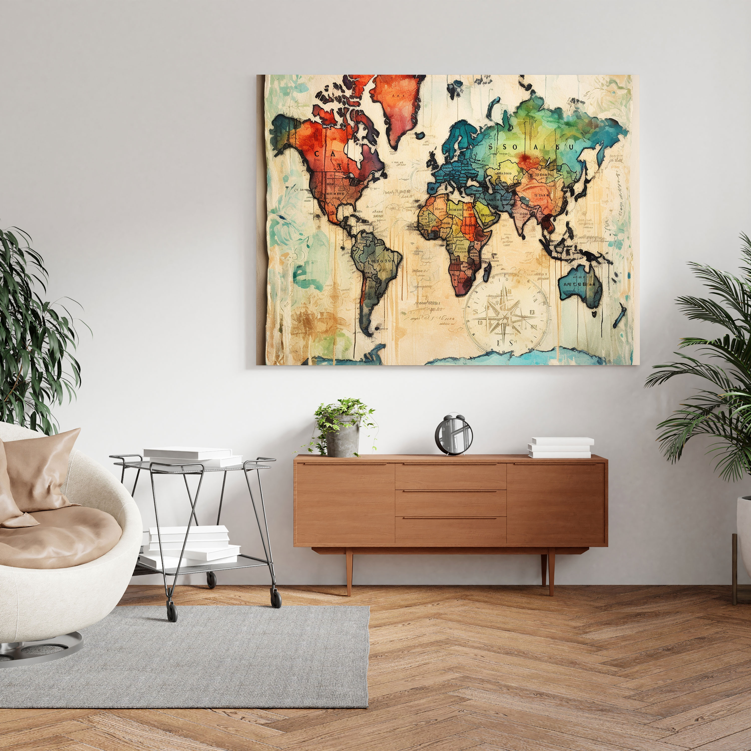 Inspirational World Map Canvas Print - World Map, Wall Art, Beauty, Quotes
