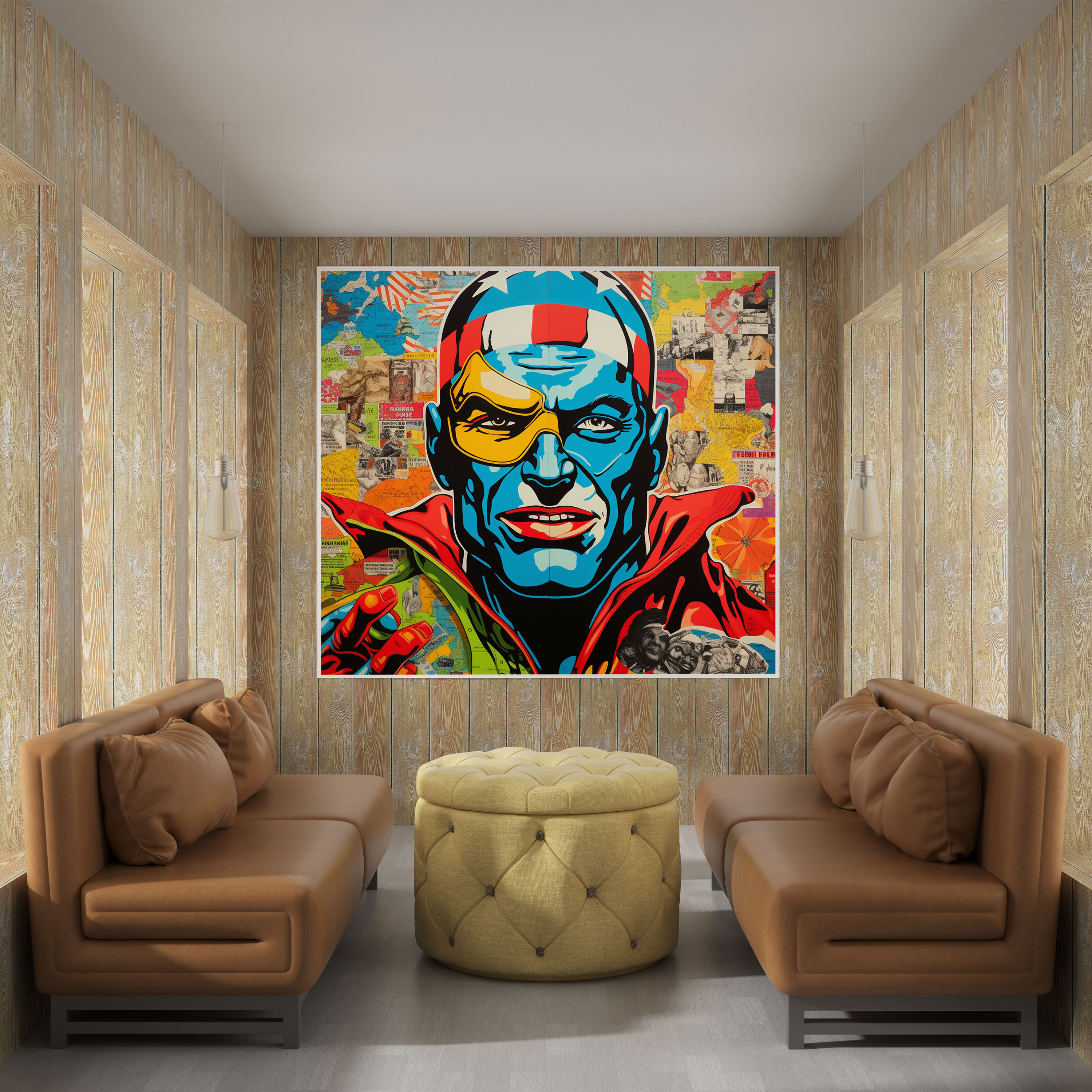Weltkarte Leinwandbild - Pop-Art Interpretation mit kräftigen Farben