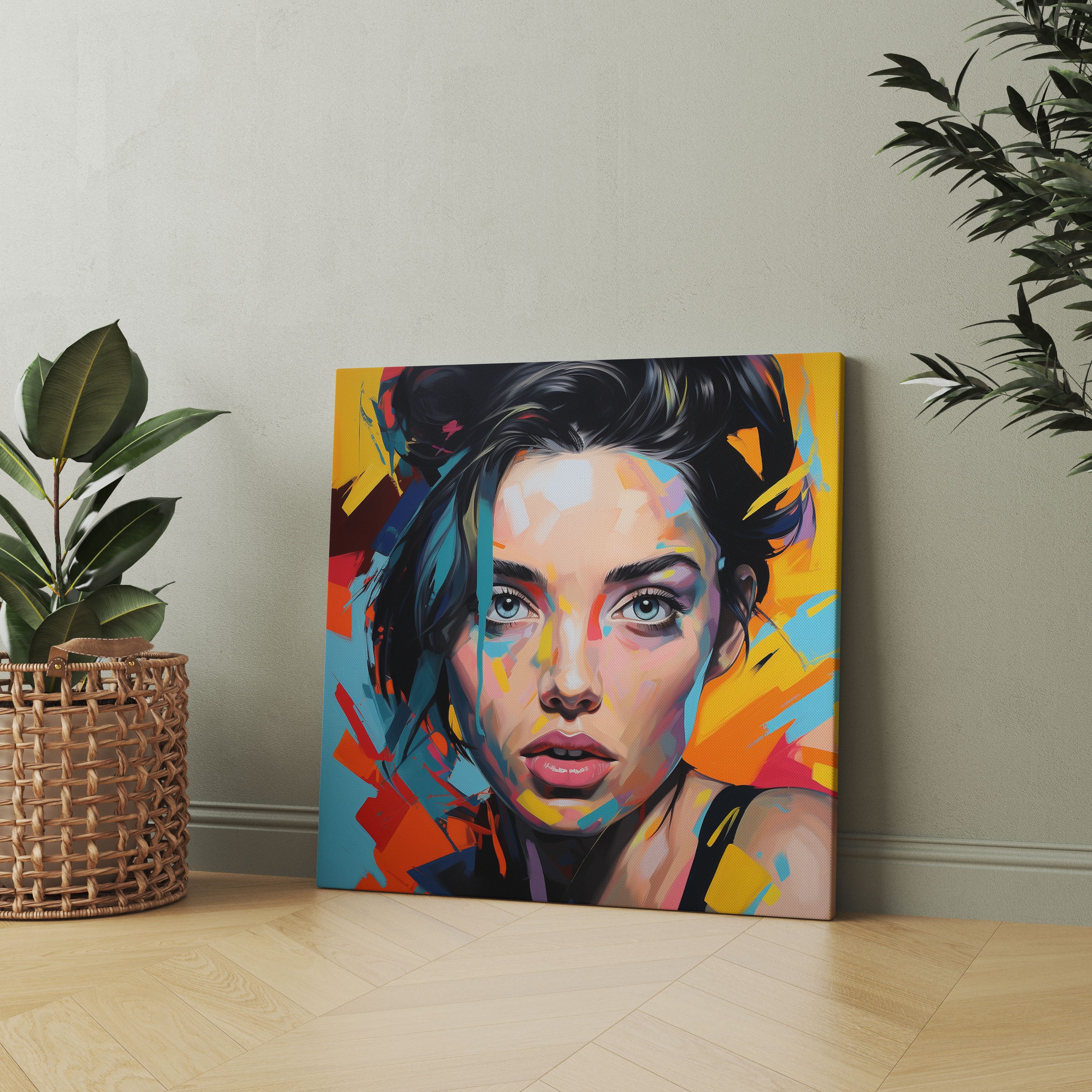 Woman Wall Art: Pop Art Portrait - Woman, Confident, Bold Colors, Canvas