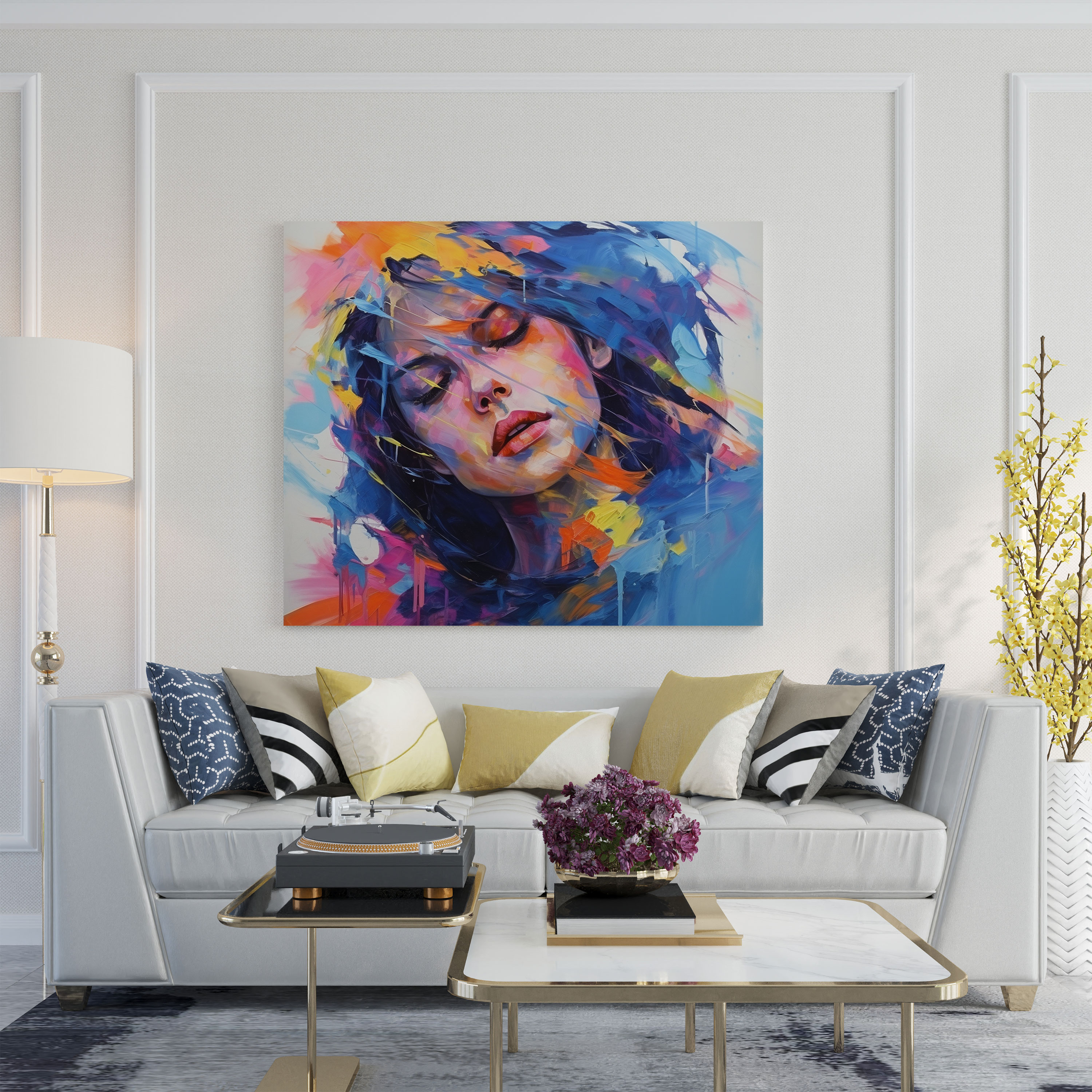 Woman Wall Decoration: Abstract Energy - Woman, Canvas Print, Canvas, Wall Art