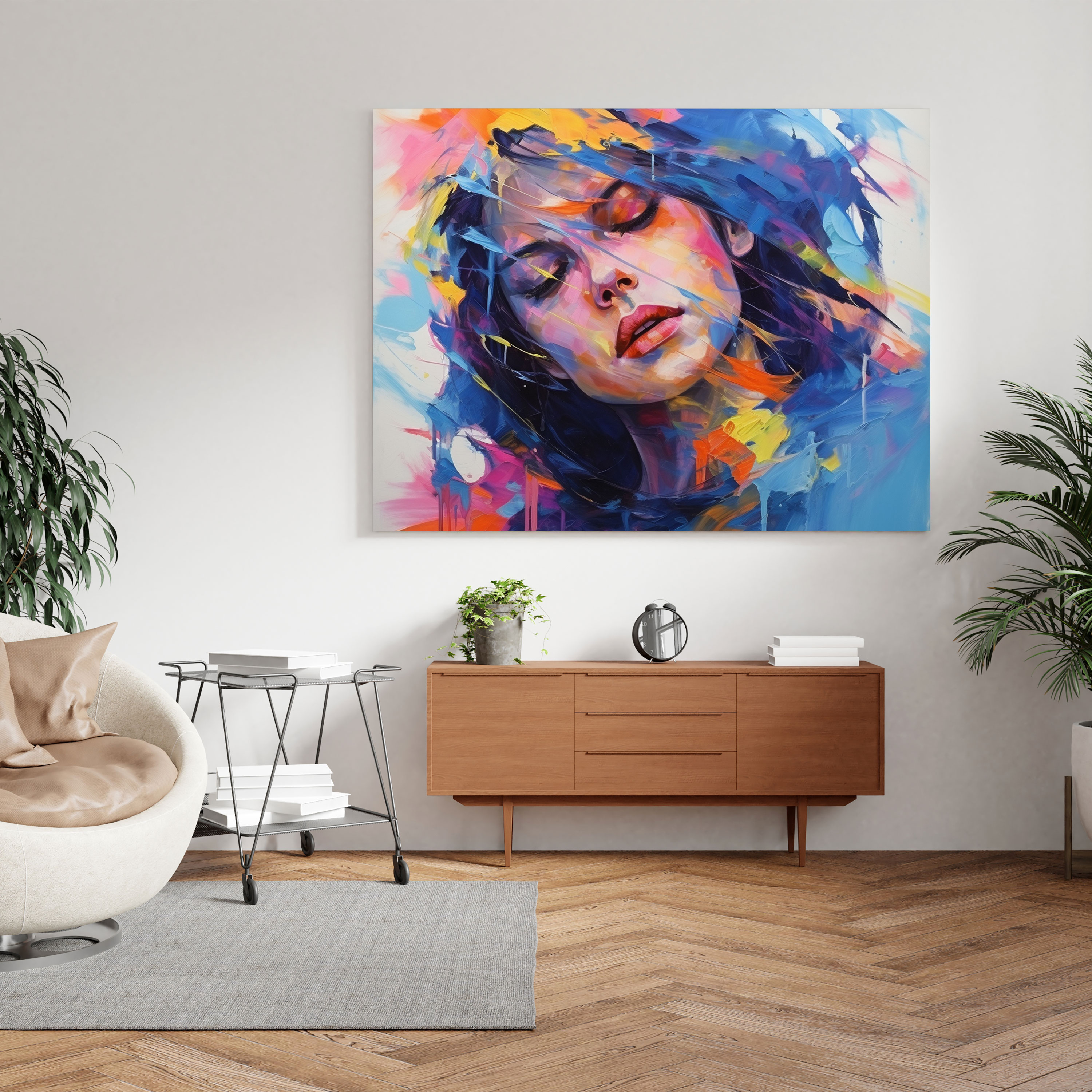 Woman Wall Decoration: Abstract Energy - Woman, Canvas Print, Canvas, Wall Art